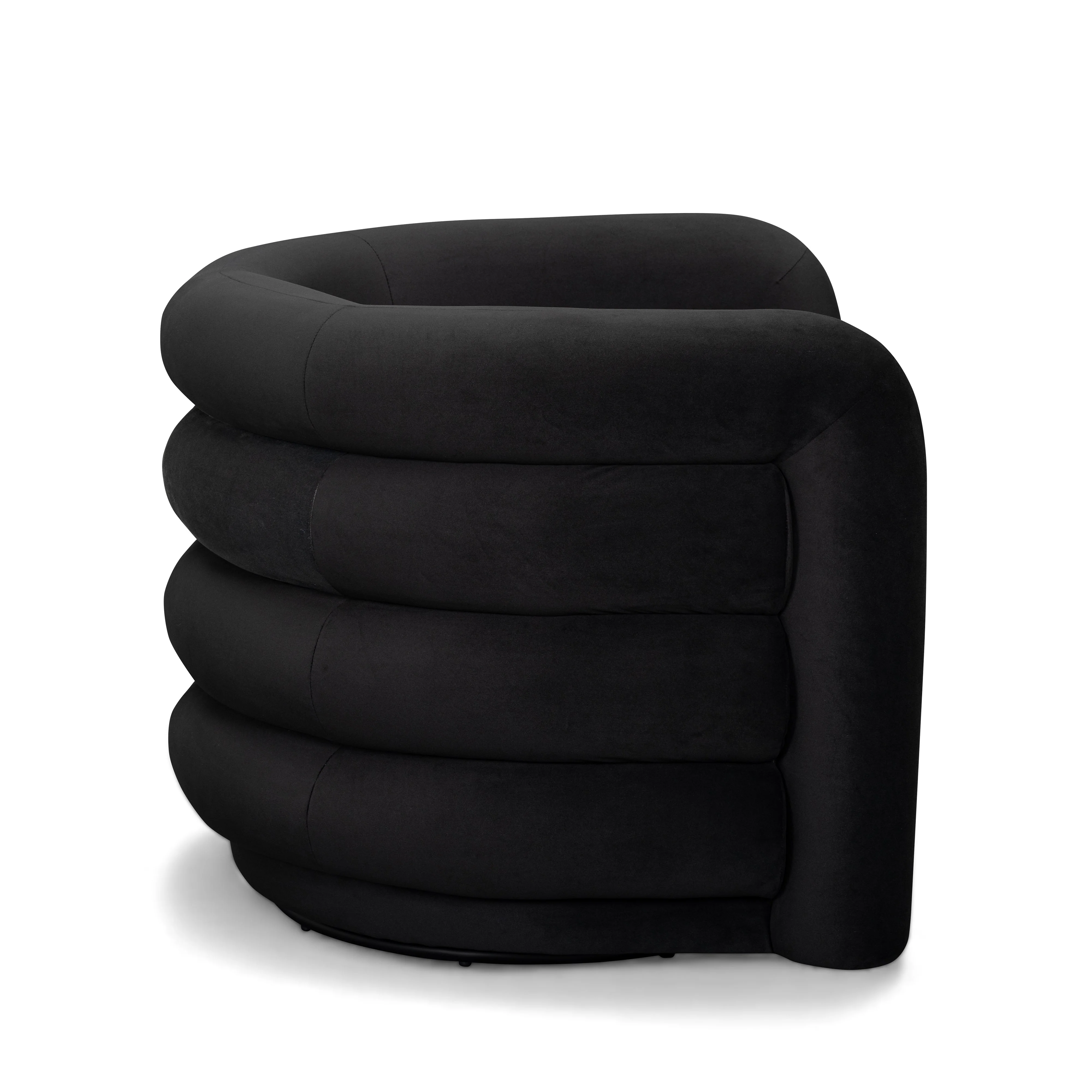 Curves Performance Velvet Swivel Accent Chair - Image 3