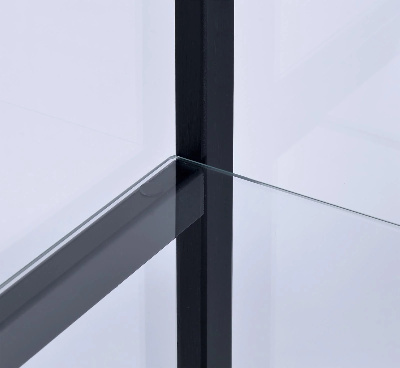 Cyclamen Black/Clear 3-Shelf Glass Curio Cabinet - Image 6