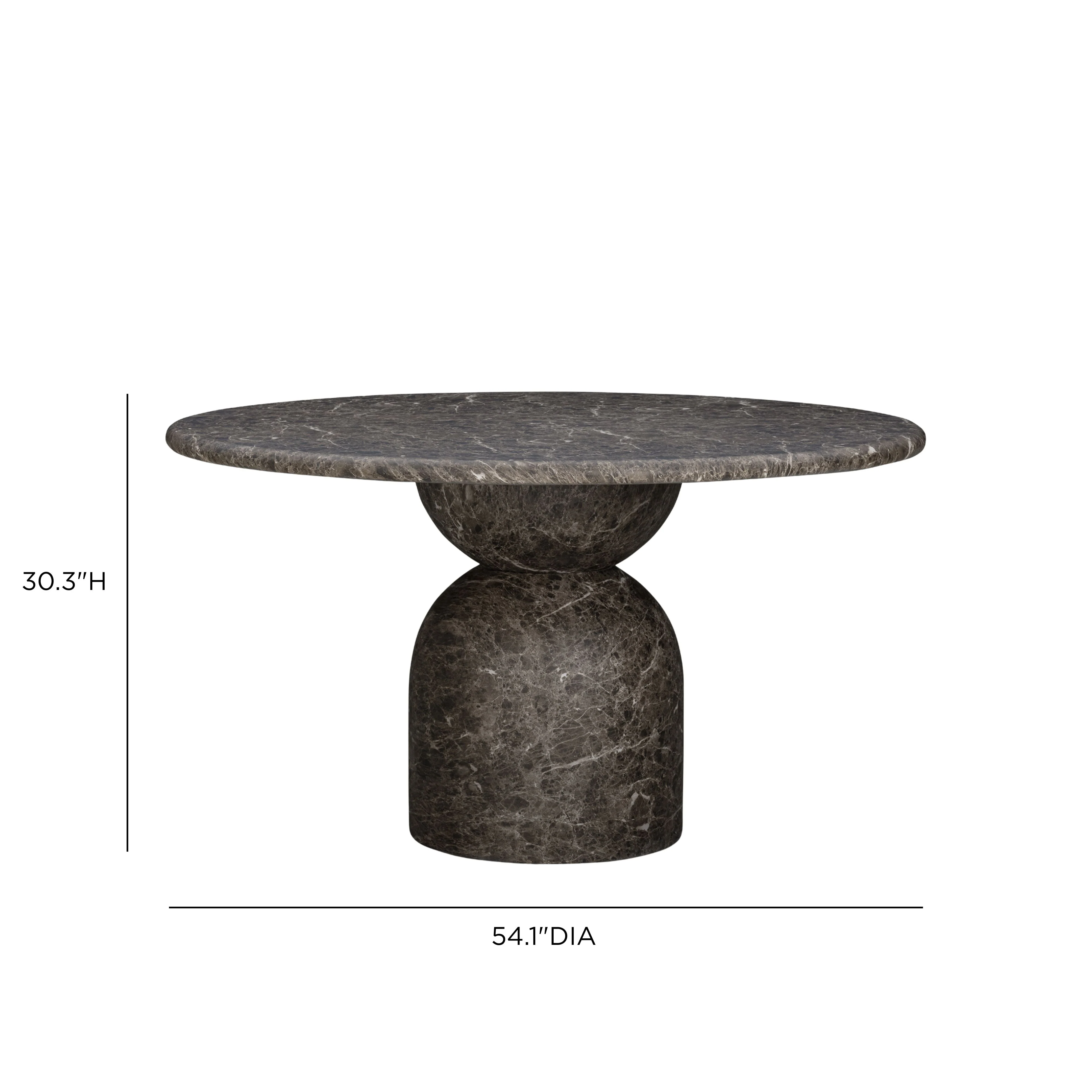 Cynthia 54" Dark Emperador Faux Marble Indoor/Outdoor Dining Table - Image 5