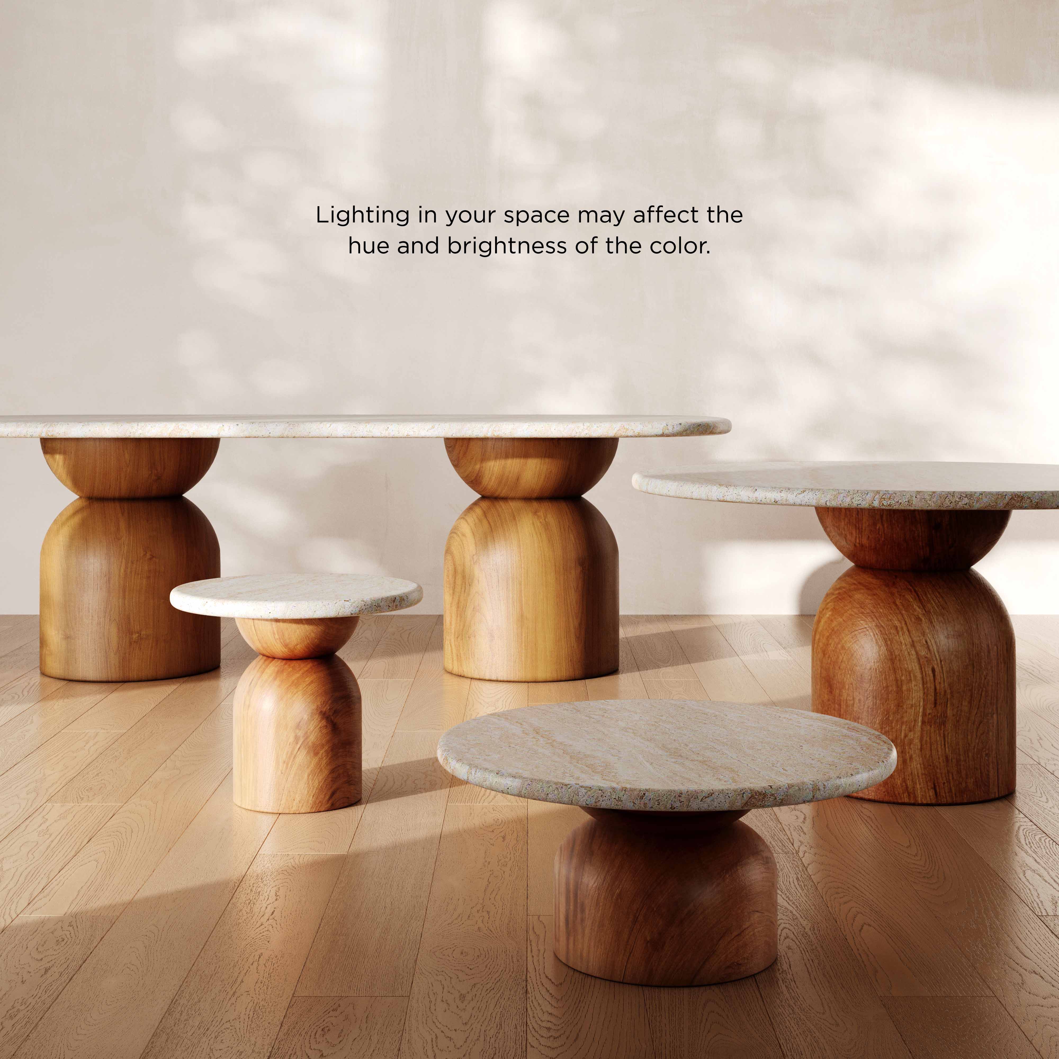 Cynthia 54" Faux Travertine Indoor/Outdoor Concrete Round Dining Table - Image 7