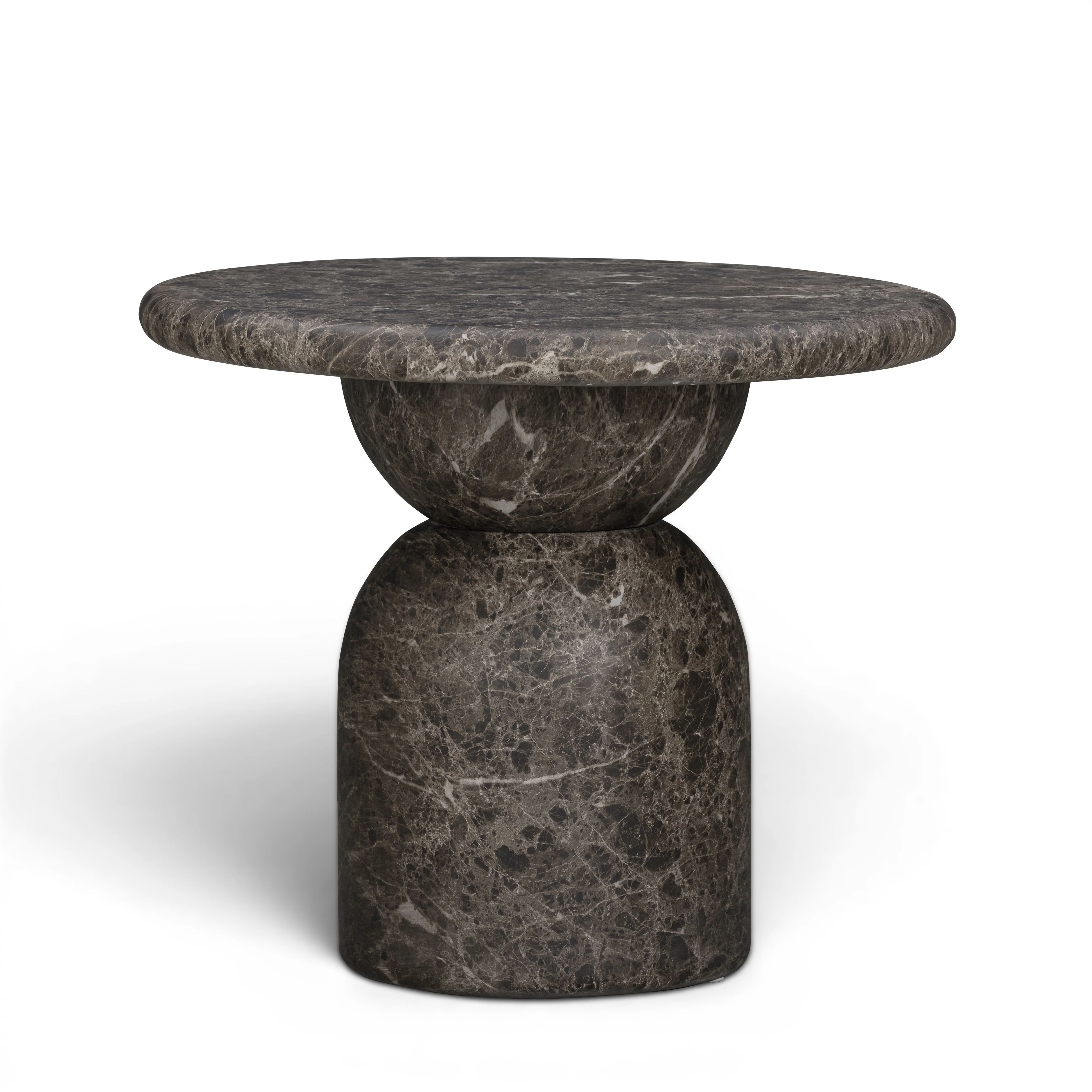 Cynthia Dark Emperador Faux Marble Indoor/Outdoor Side Table