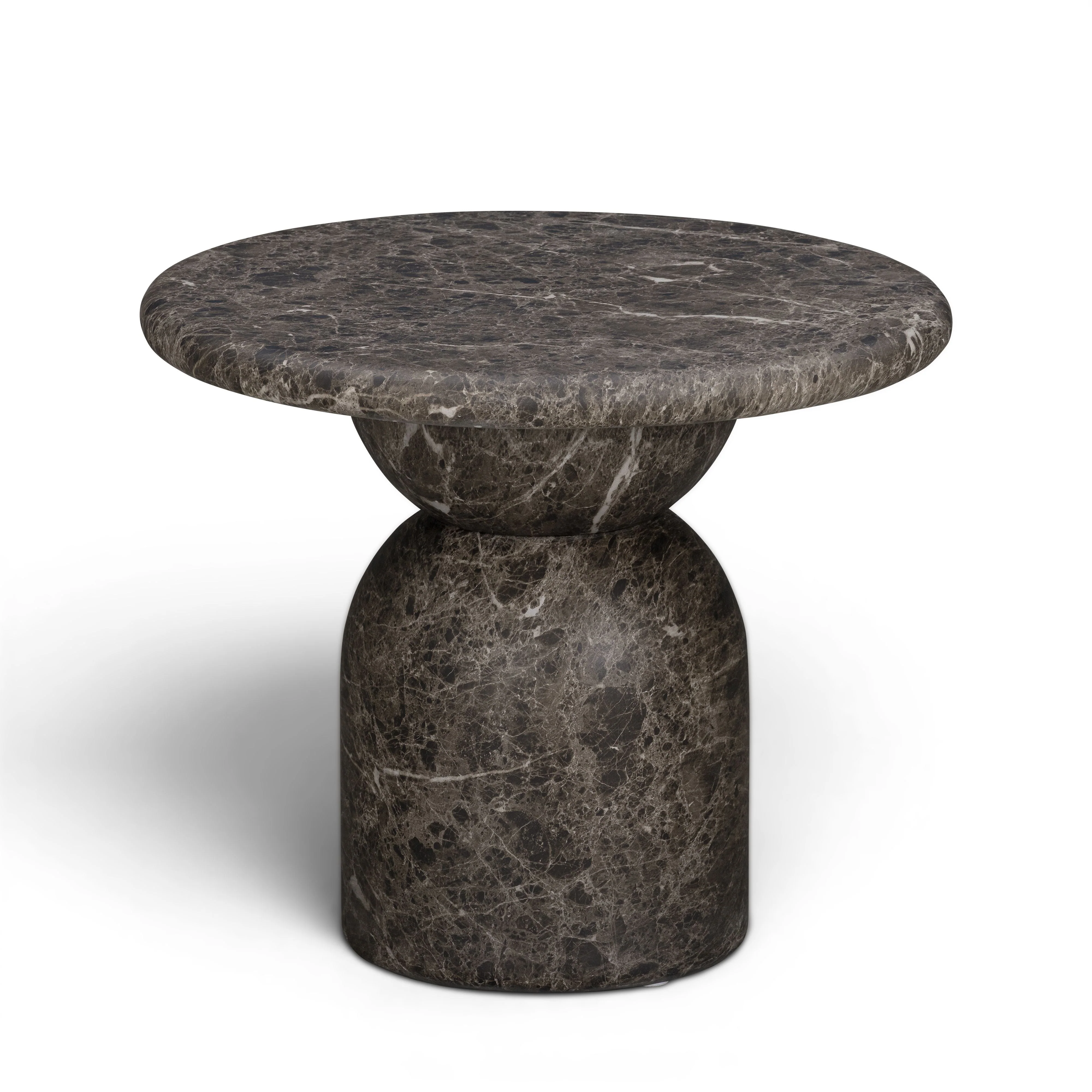Cynthia Dark Emperador Faux Marble Indoor/Outdoor Side Table - Image 2