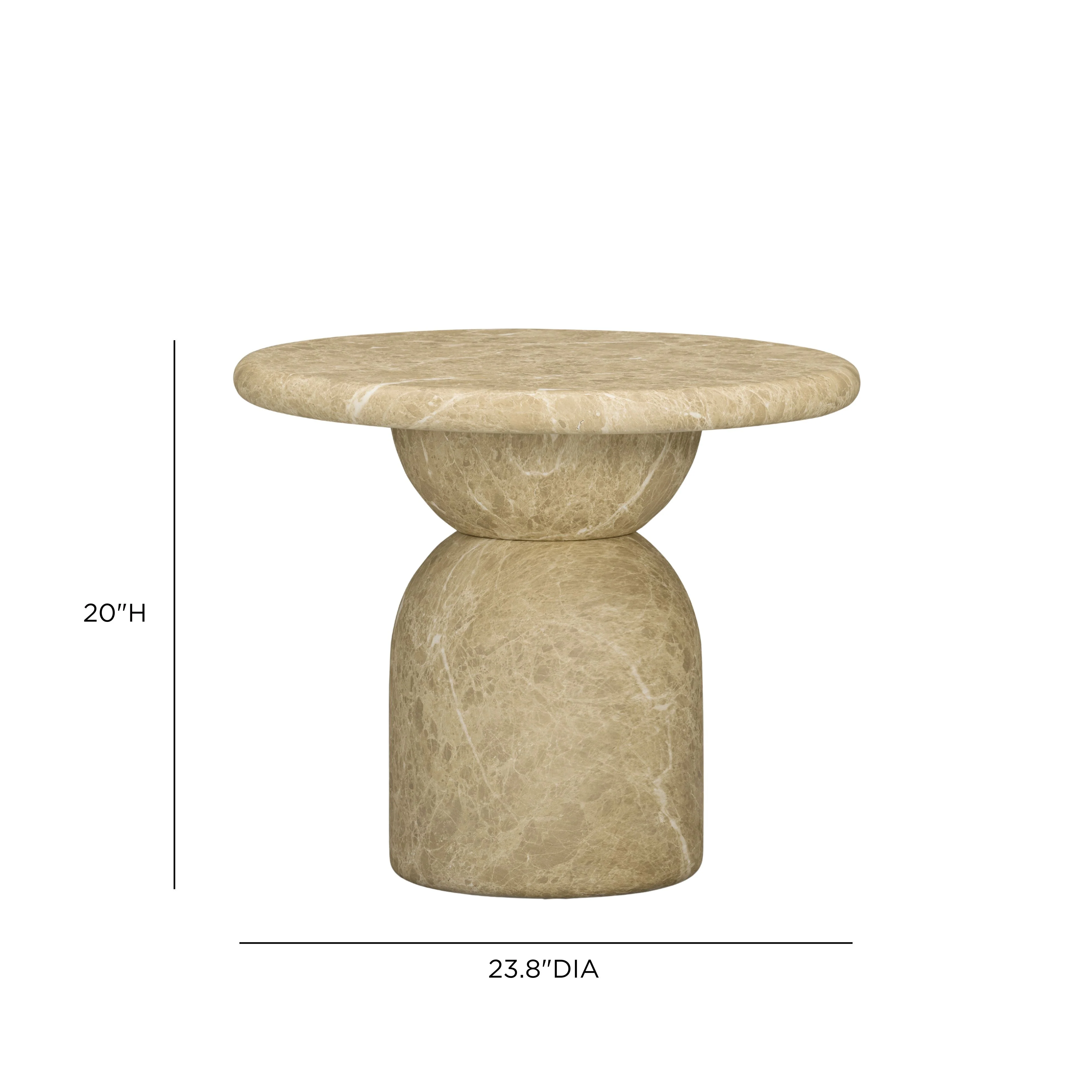 Cynthia Light Emperador Faux Marble Indoor/Outdoor Side Table - Image 5