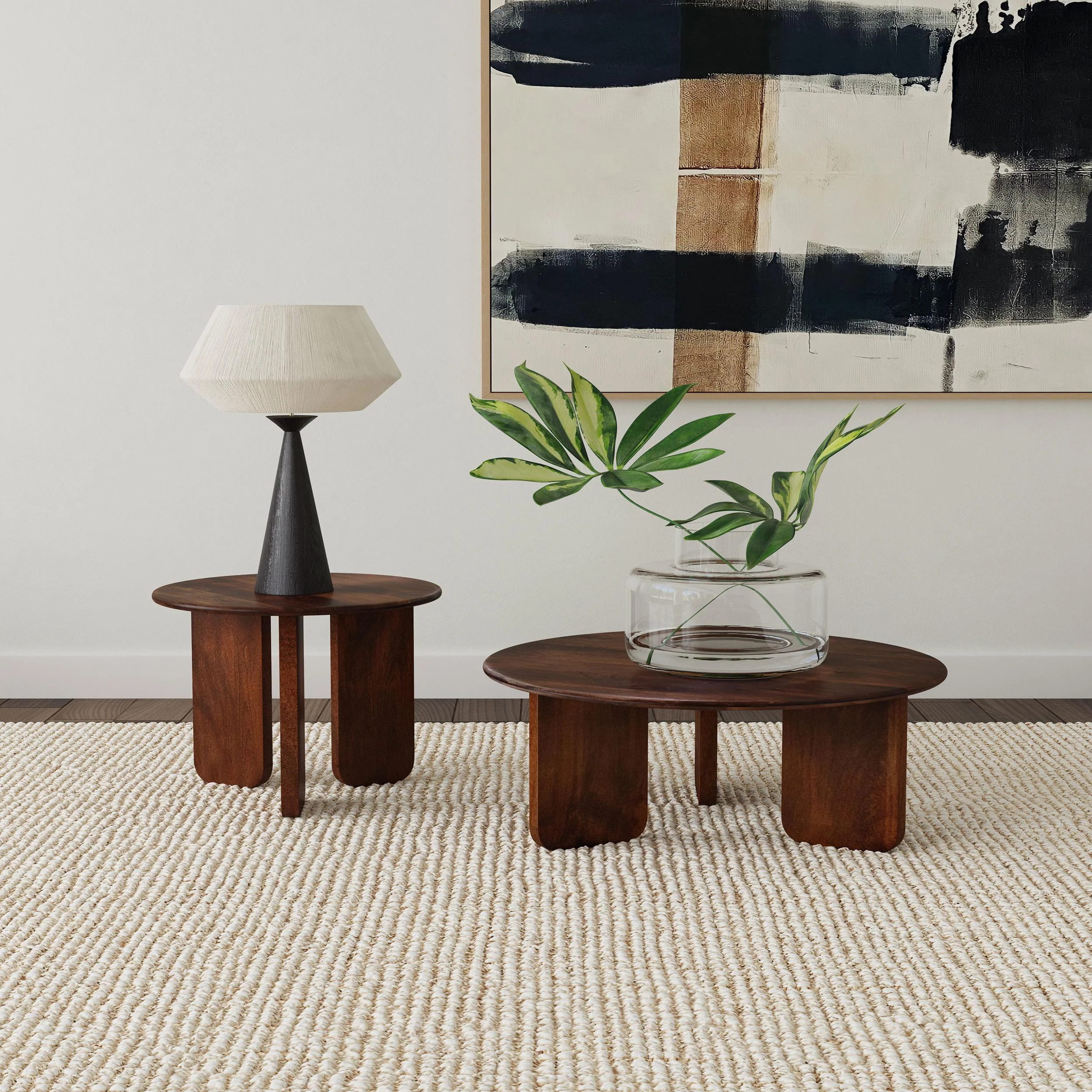 Dale Brown 2-Piece Solid Wood Coffee and End Table Set