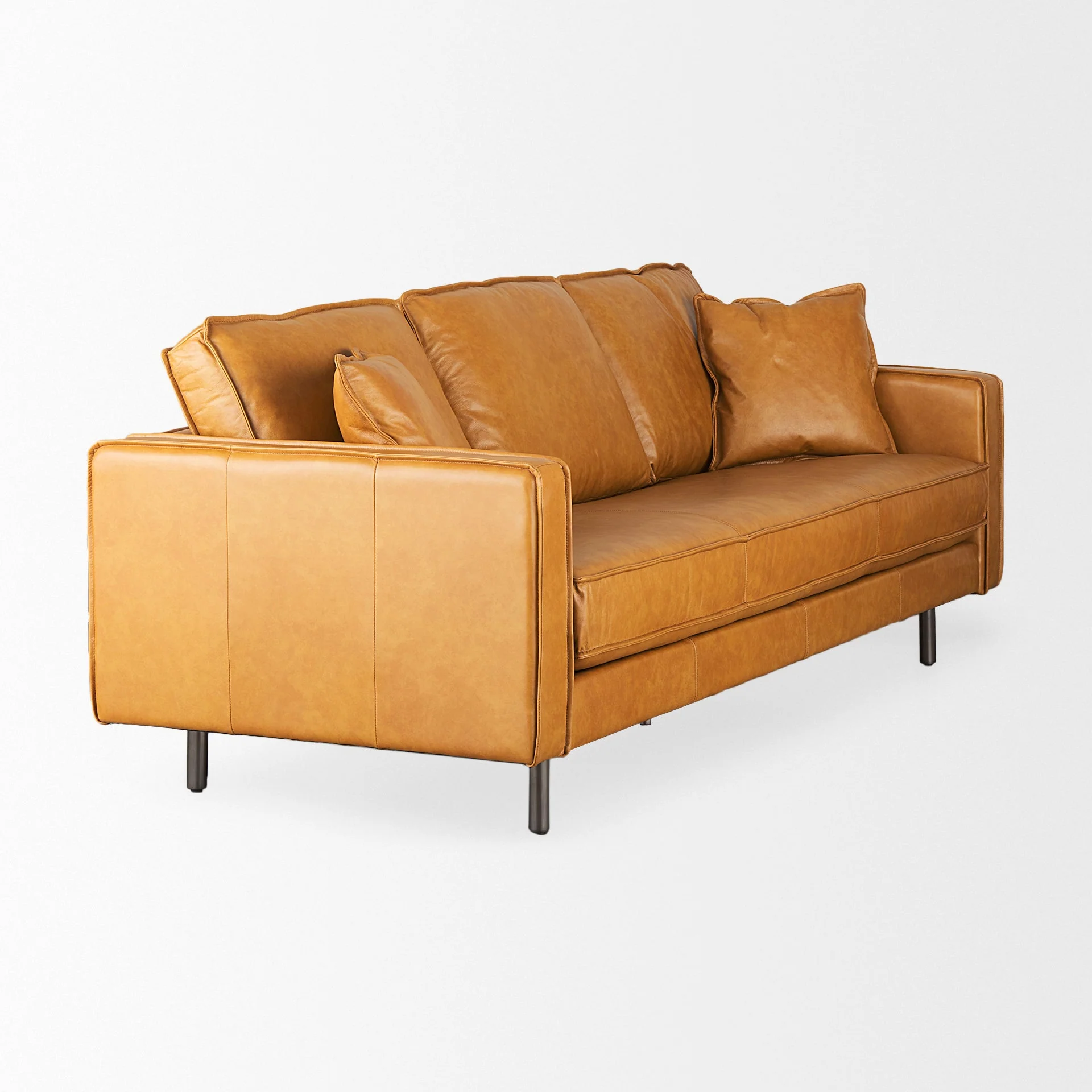 D'Arcy Tan Leather Sofa - Image 6
