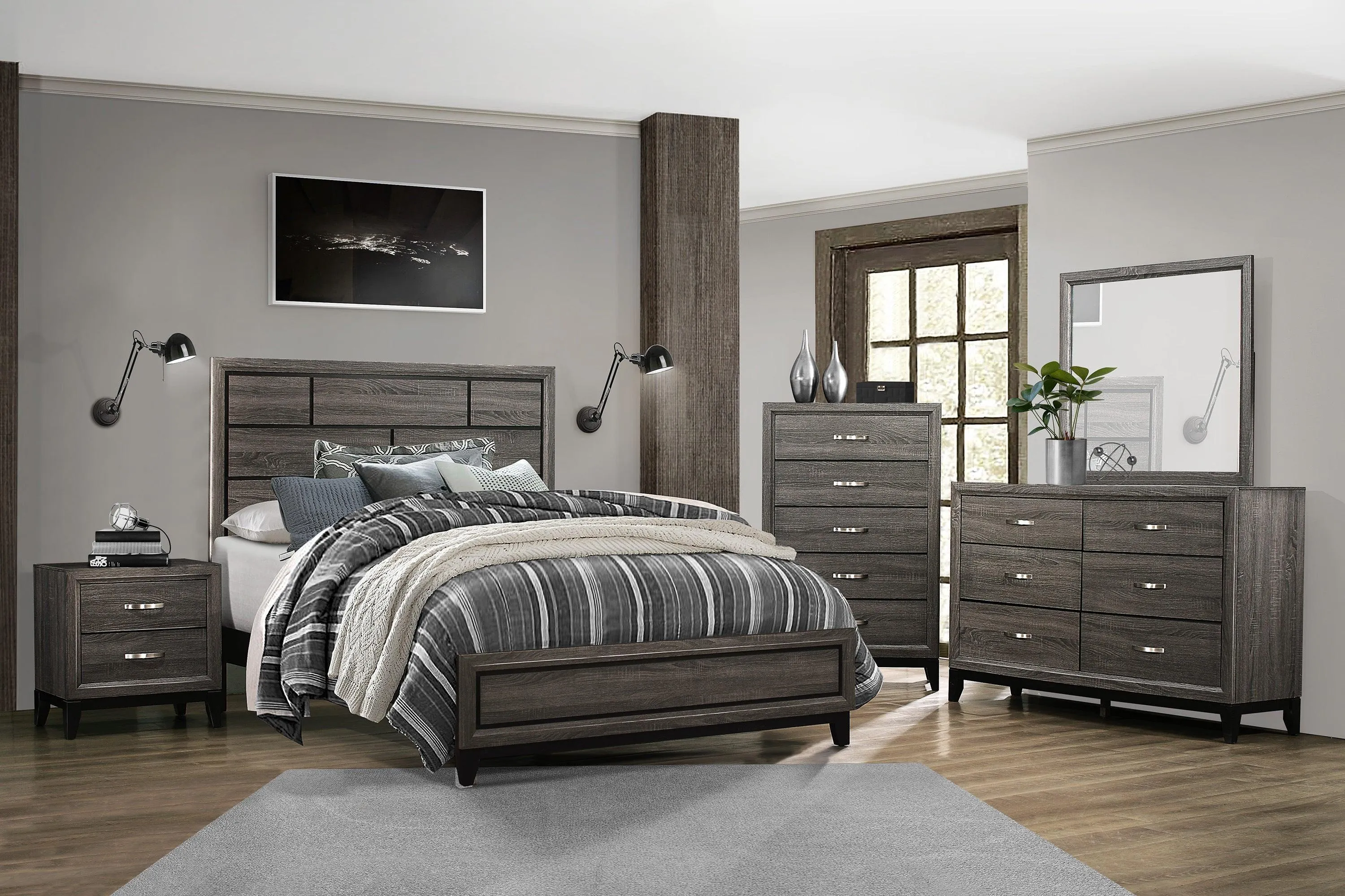 Davi Gray Full Panel Bed - Image 2