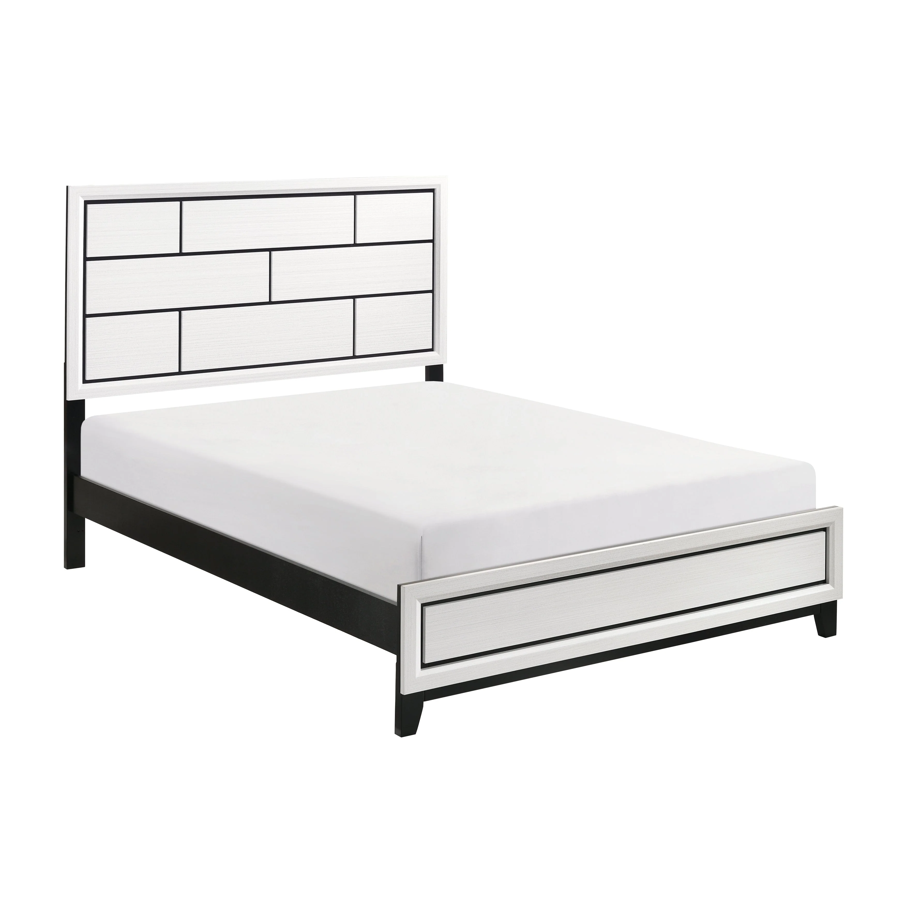 Davi White King Panel Bed