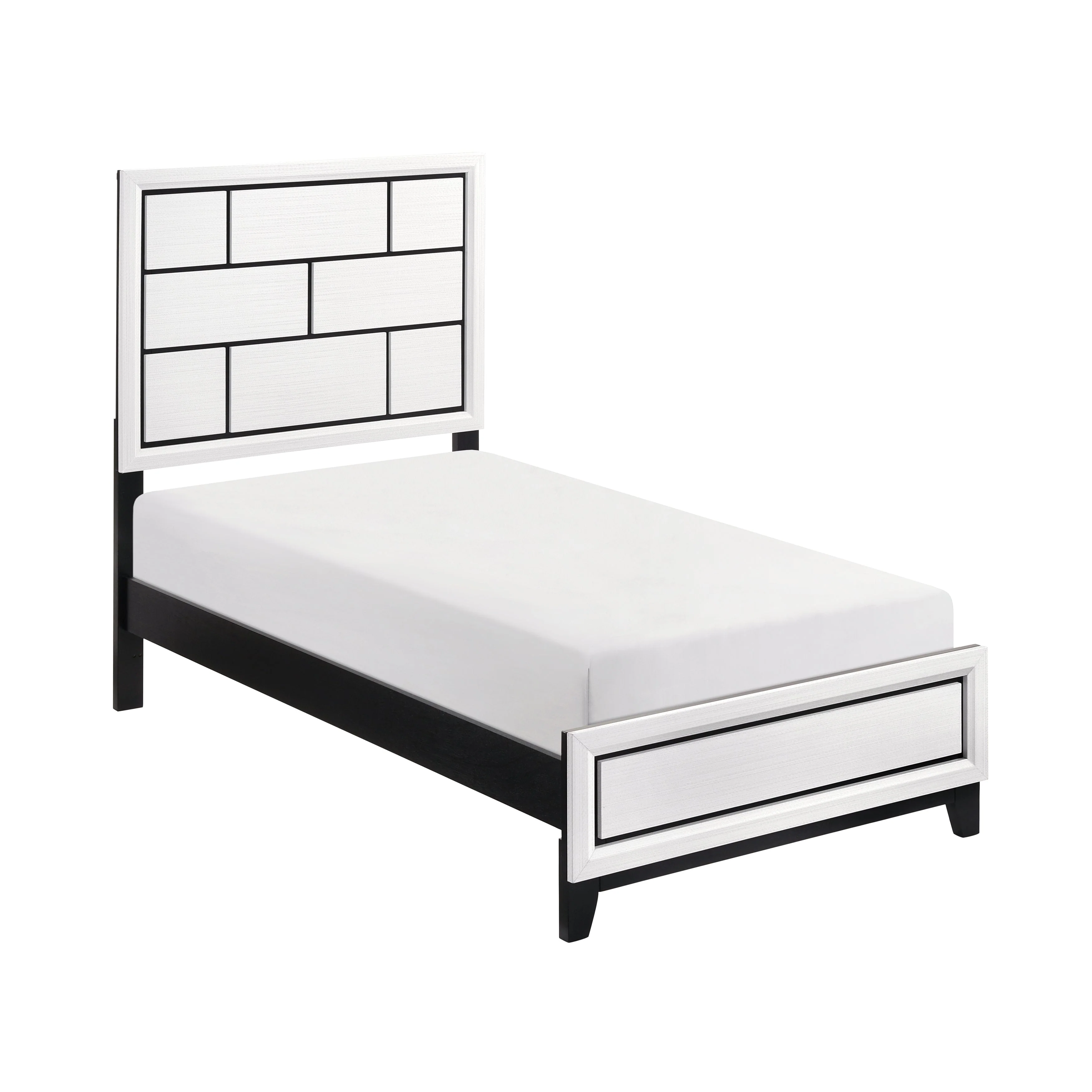 Davi White Twin Panel Bed