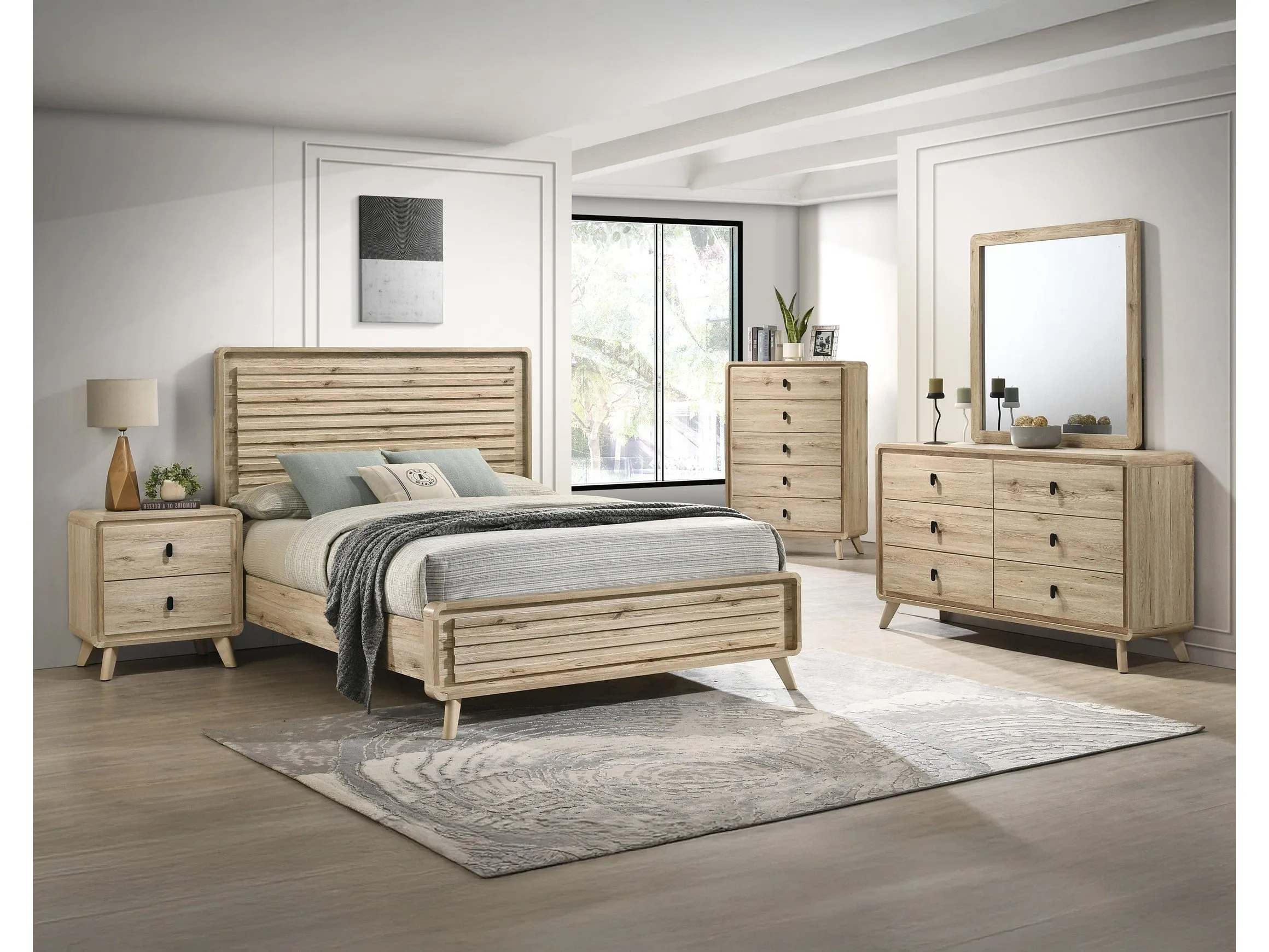 Dawson Light Brown Panel Bedroom Set