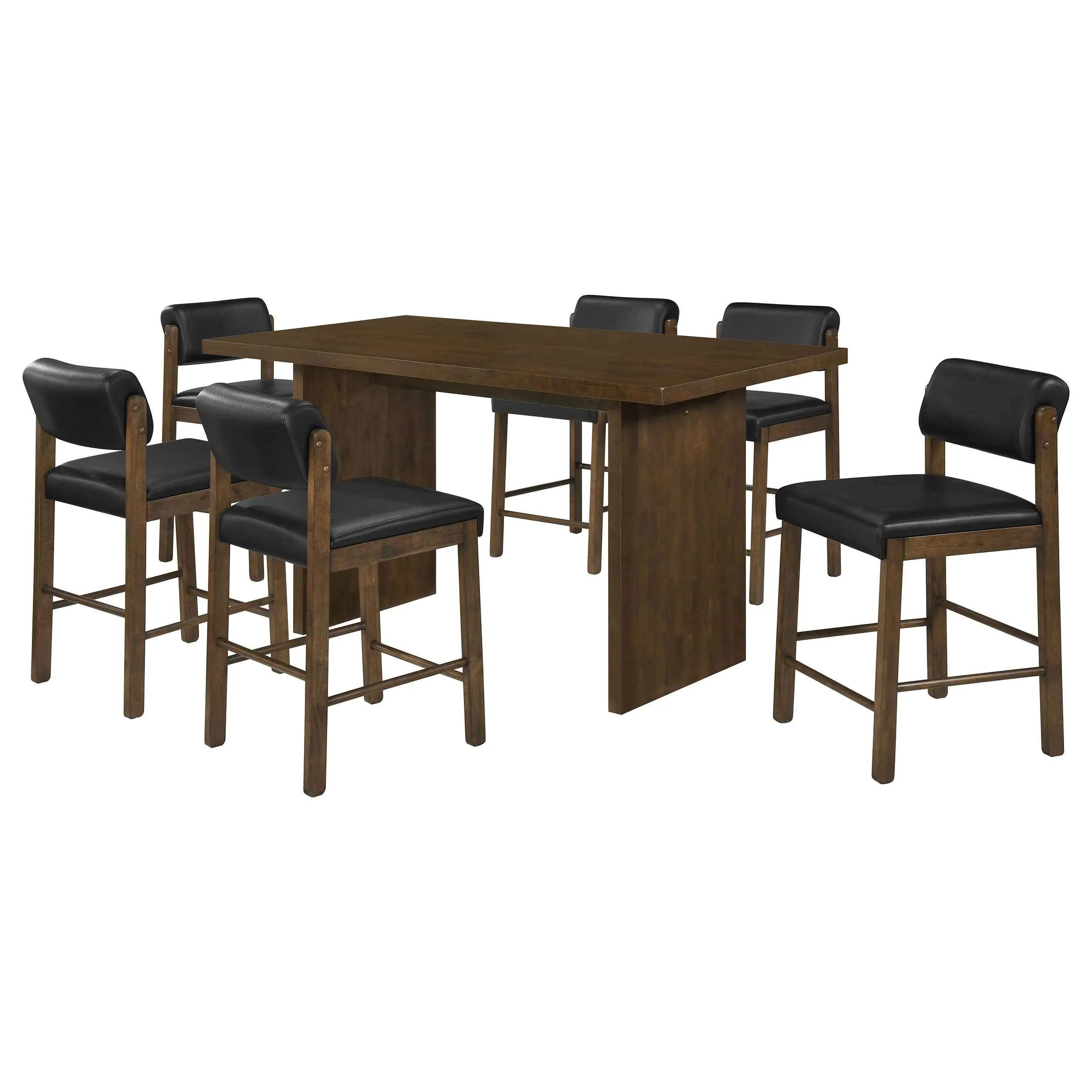 Decker Black/Walnut 7-piece 70-inch Rectangular Counter Height Dining Set