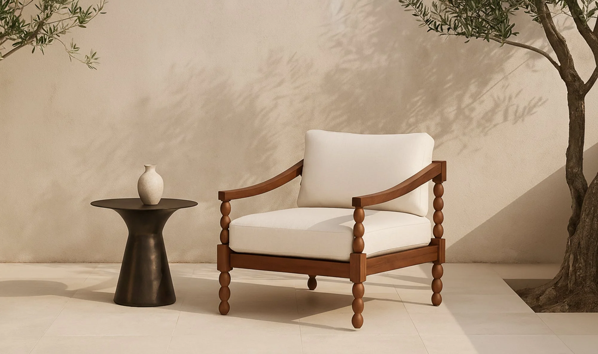 Delilah Outdoor Accent Chair Brown - Image 5