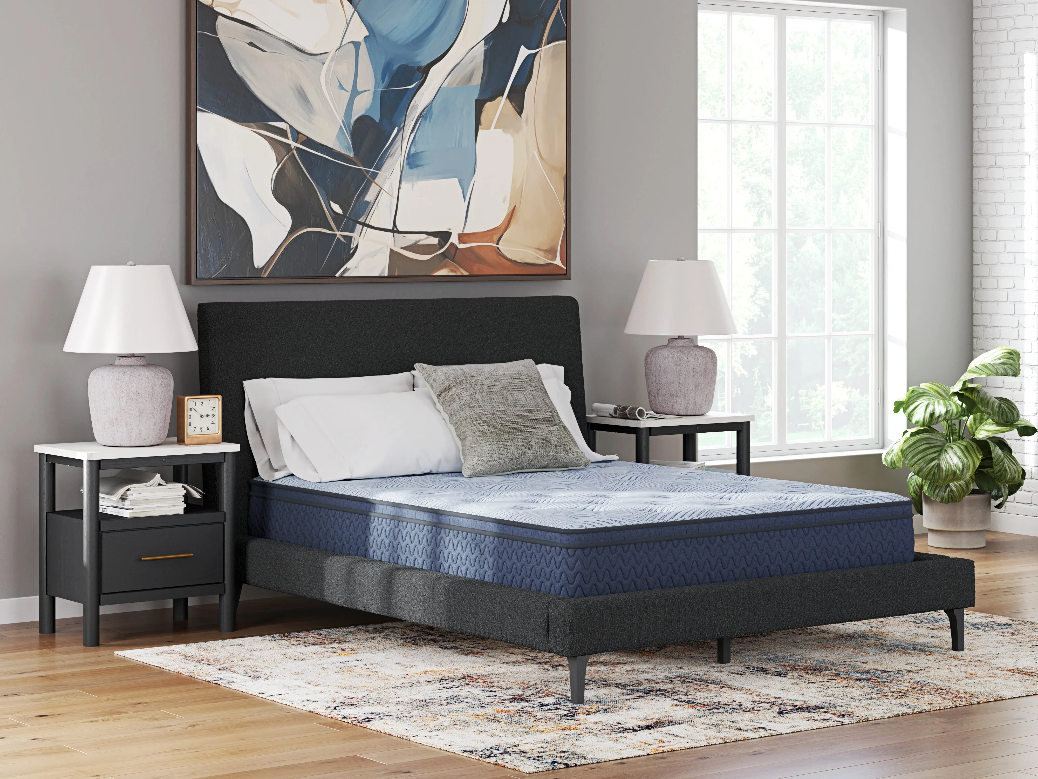 Dellyn 10 Hybrid Light Blue King Mattress - Image 2