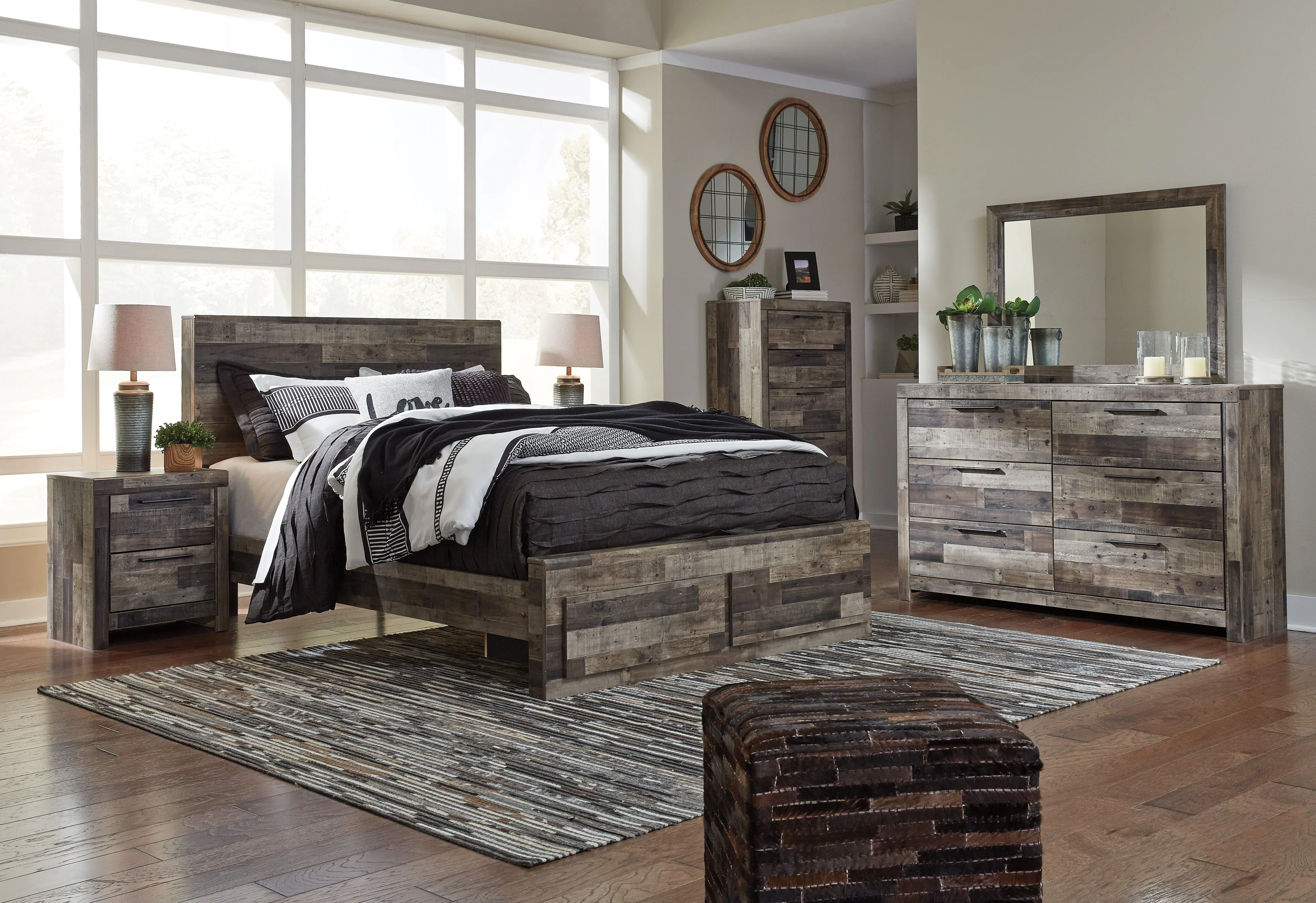 Derekson Multi Gray Storage Platform Bedroom Set - Image 3