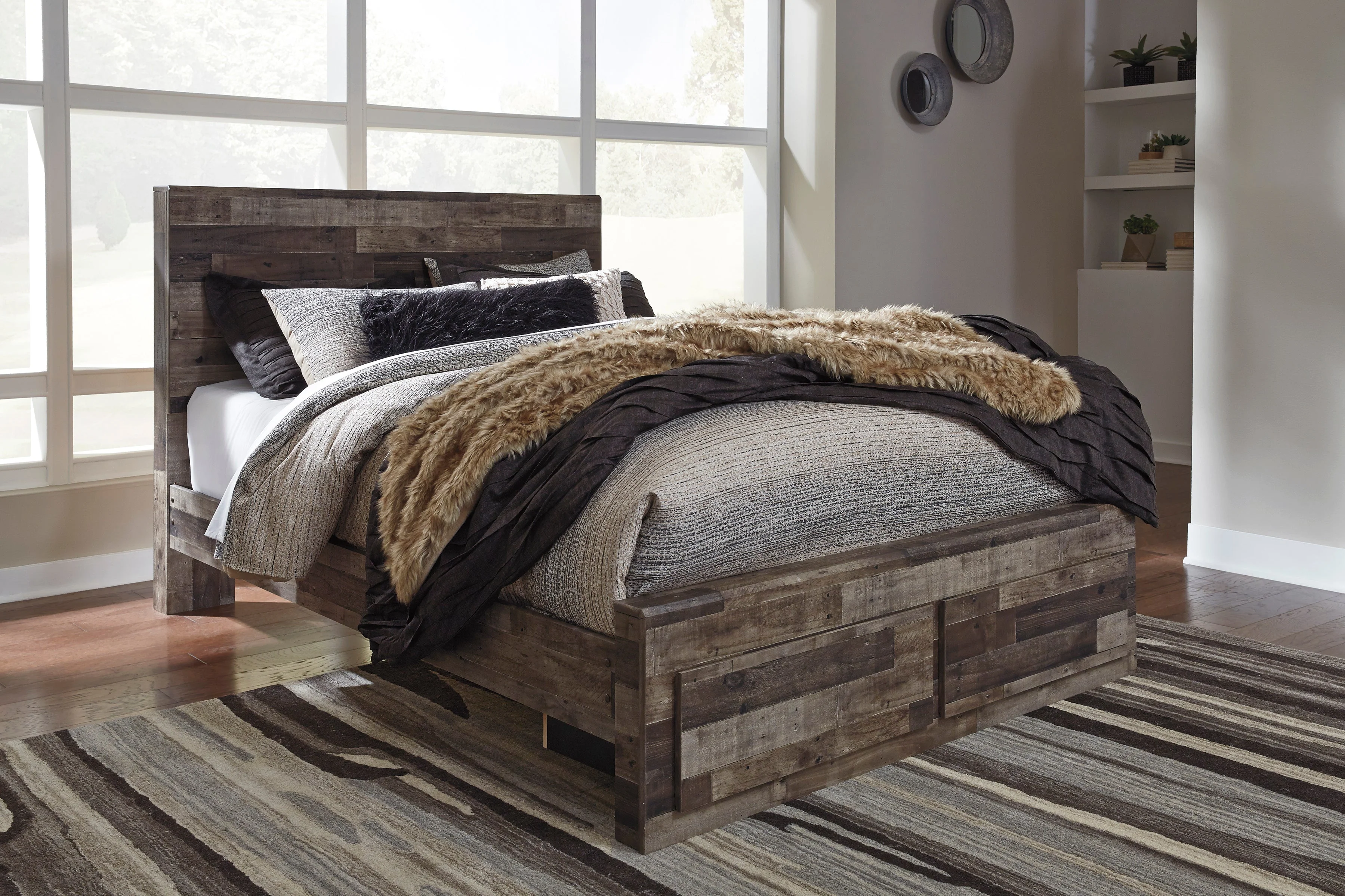 Derekson Multi Gray Storage Platform Bedroom Set - Image 6