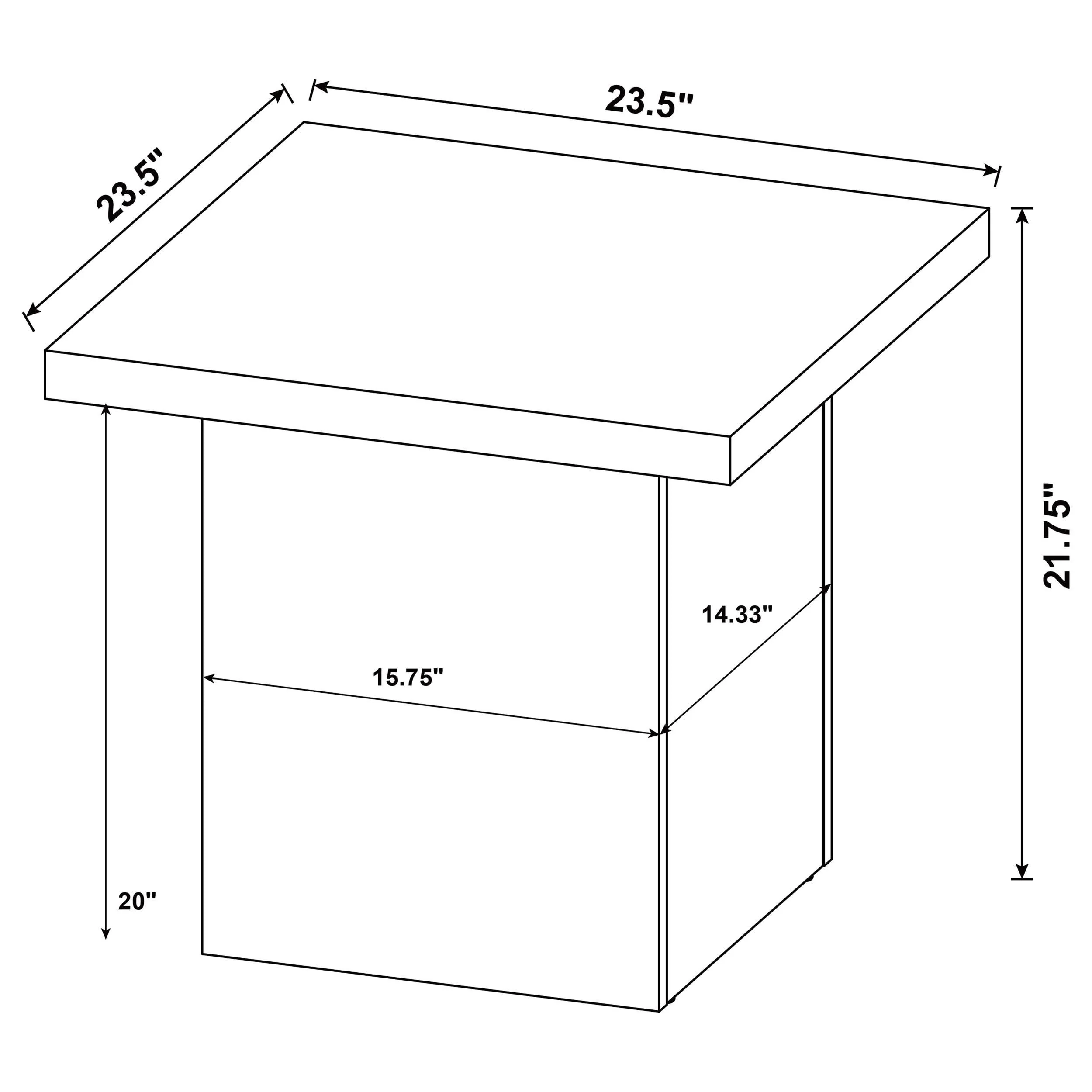 Devar White High Gloss 3-Piece Square Coffee End Table Set - Image 14