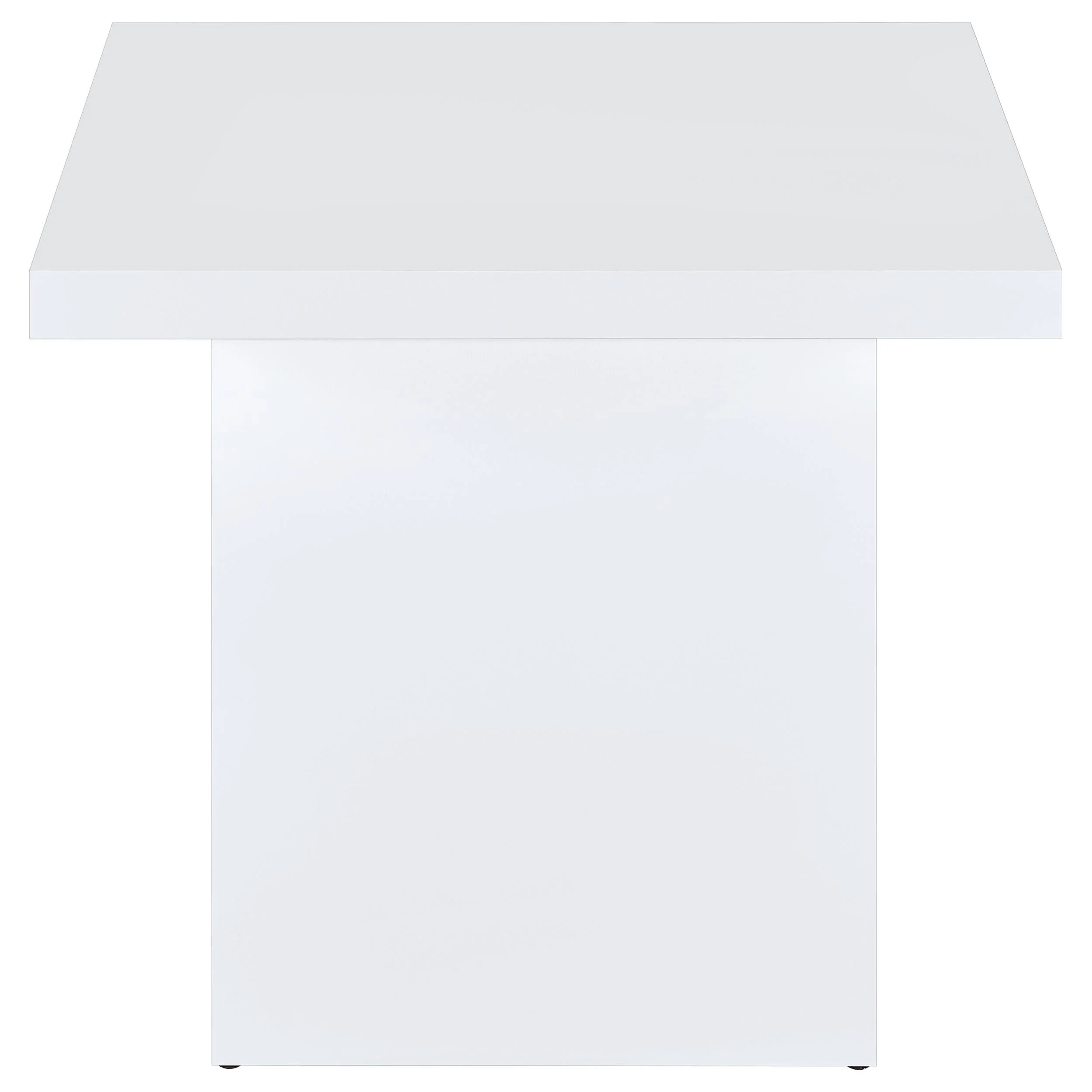 Devar White High Gloss 3-Piece Square Coffee End Table Set - Image 4