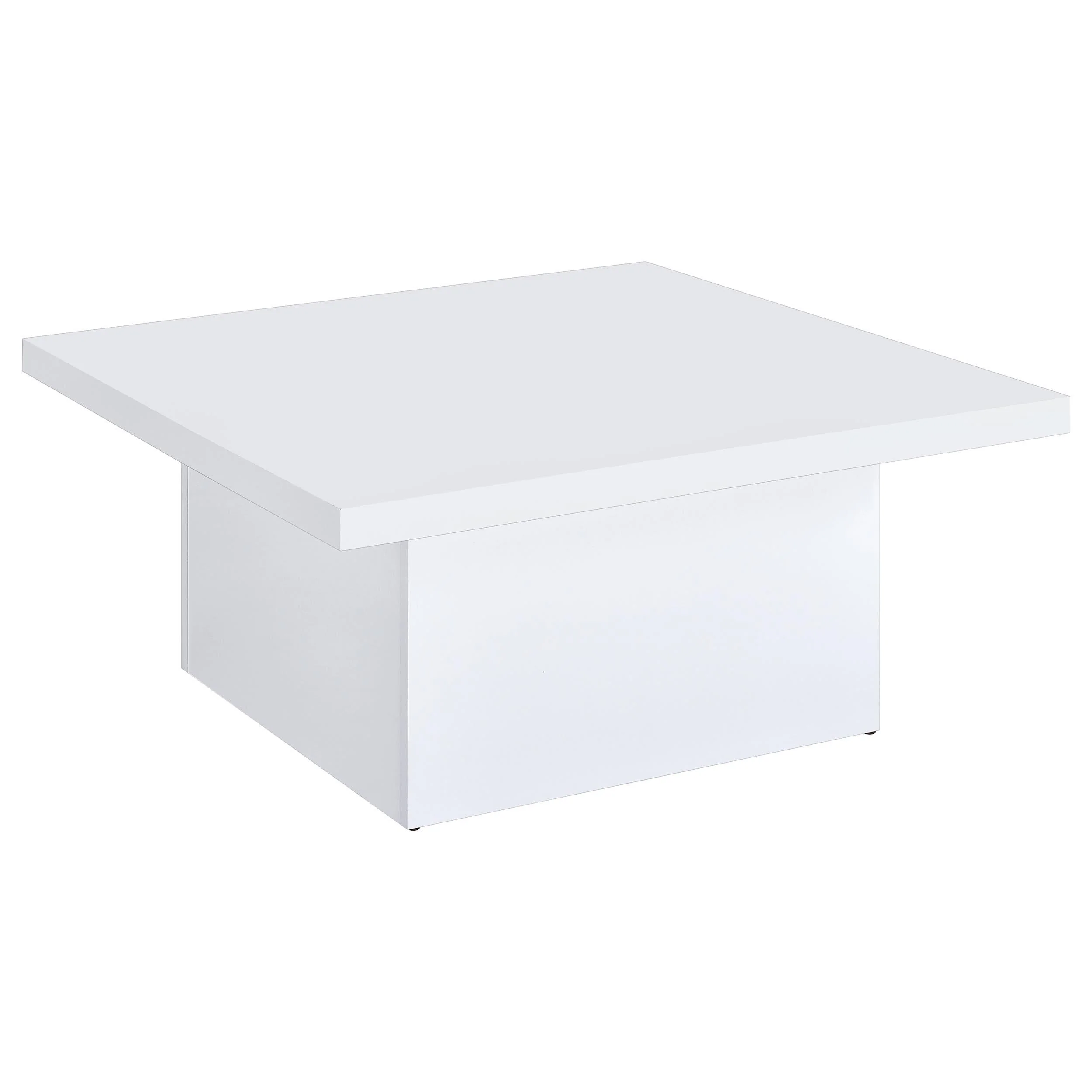 Devar White High Gloss 3-Piece Square Coffee End Table Set - Image 8