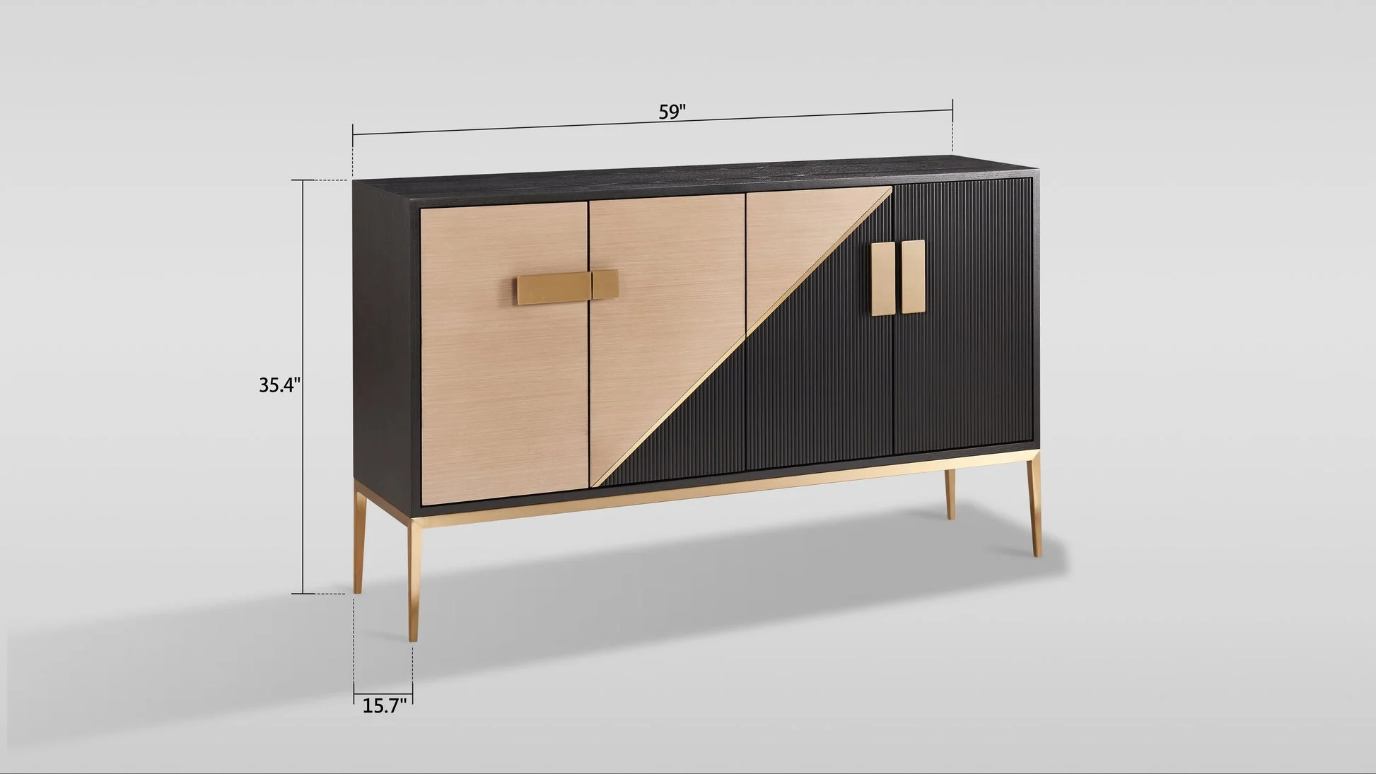 Divolia Grey and Black Sideboard - Image 5