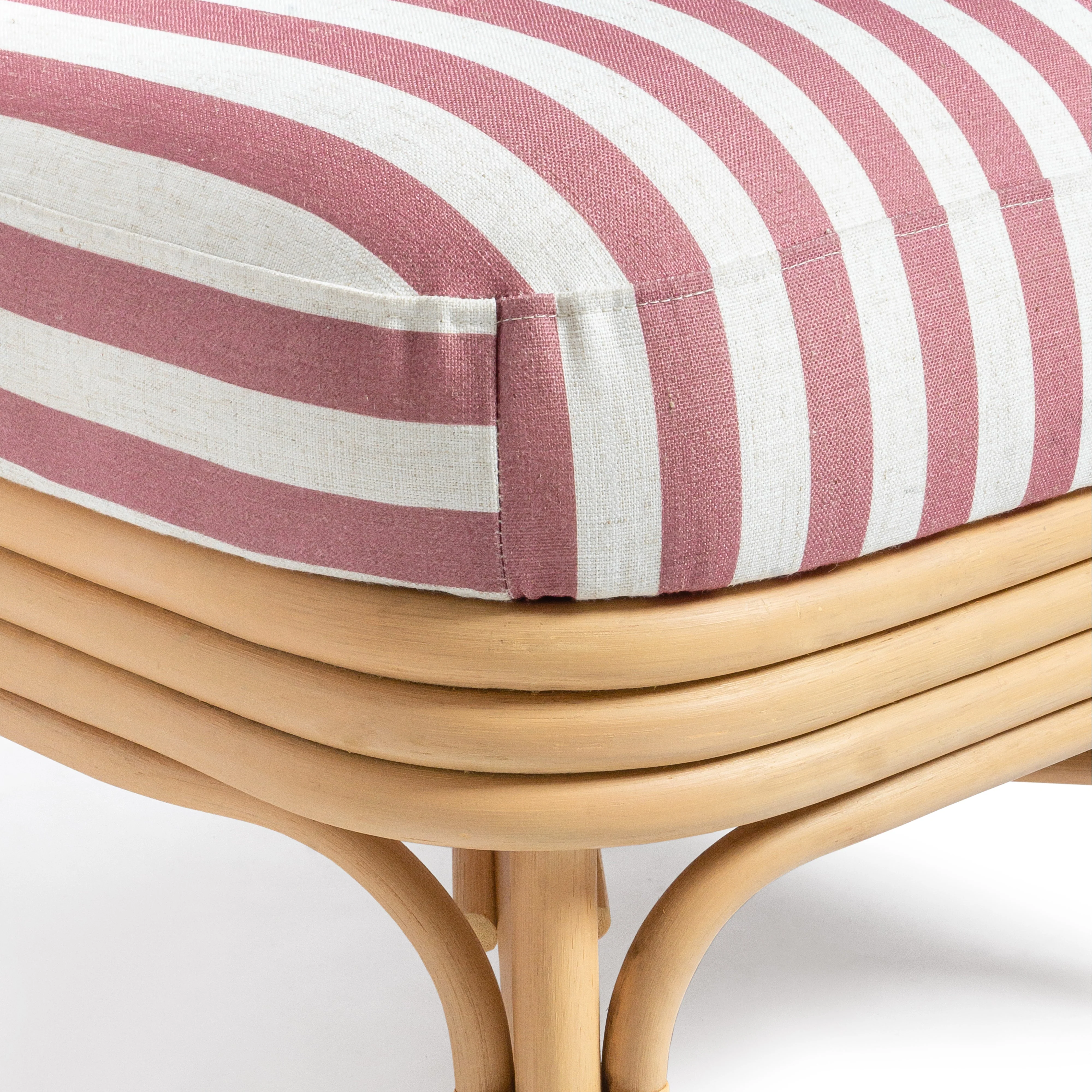Dorine Striped Performance Linen & Rattan Accent Chair - Image 19