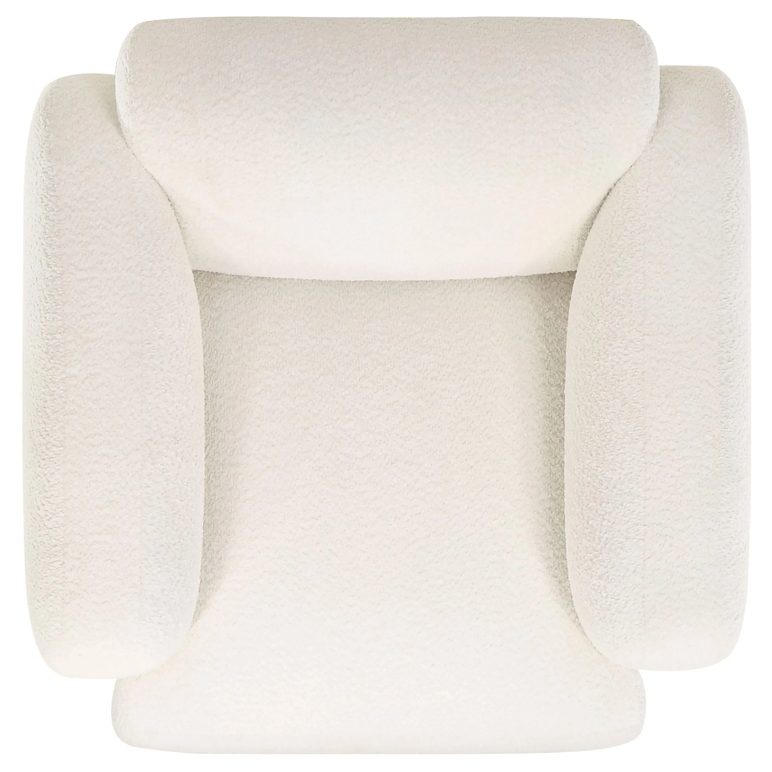 Dorset White Fabric Upholstered Round Track Arm Accent Chair - Image 9