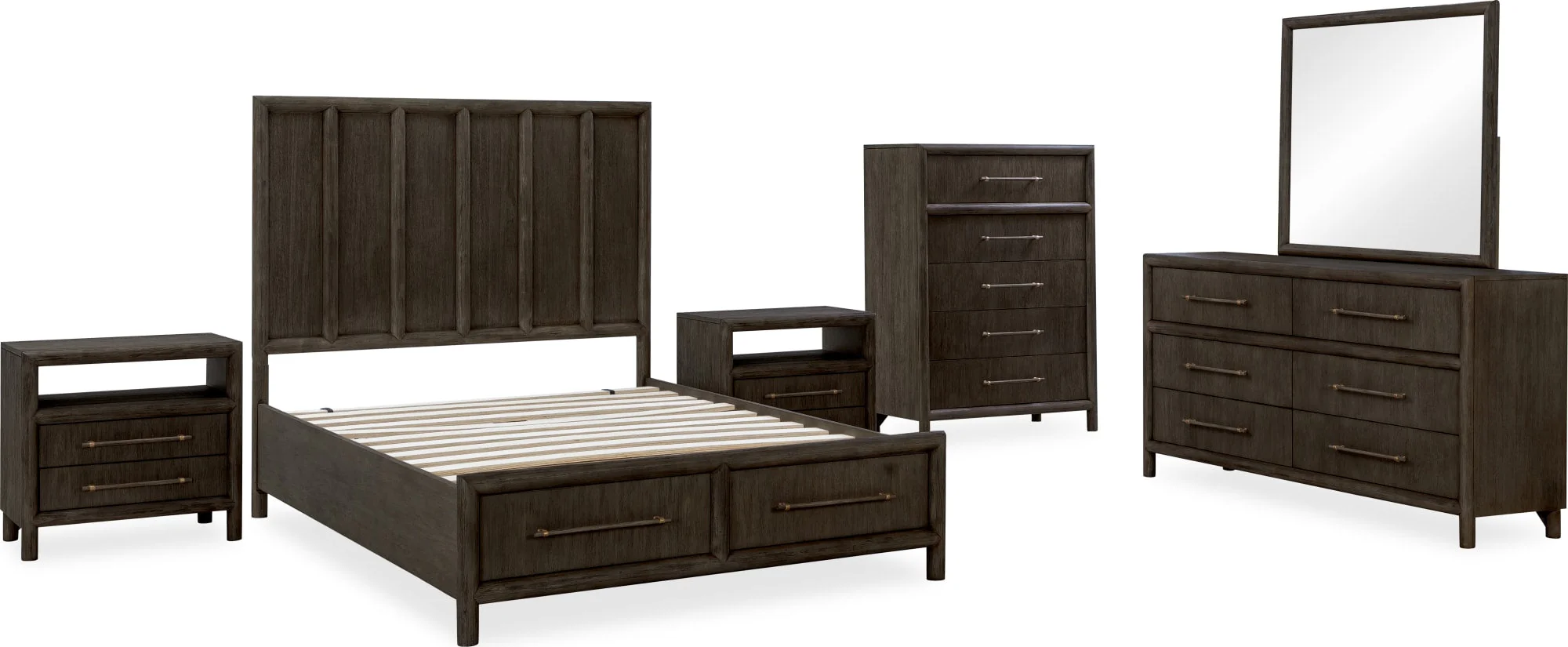 Dorsey Basalt Grey King Wooden Two Drawer Storage Bed - Image 7