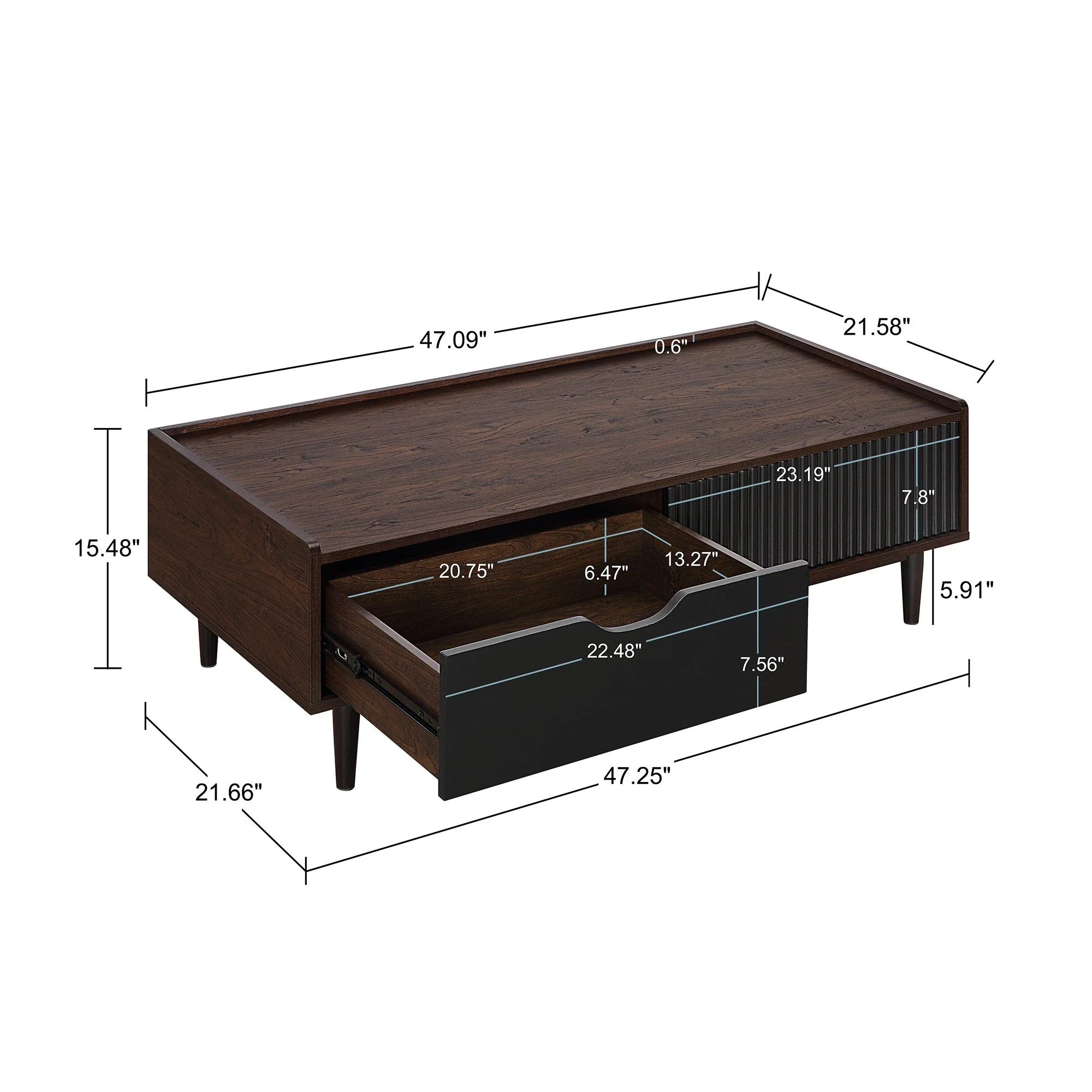 Duane 4 Piece Living Room Set in Dark Brown and Black - Image 12