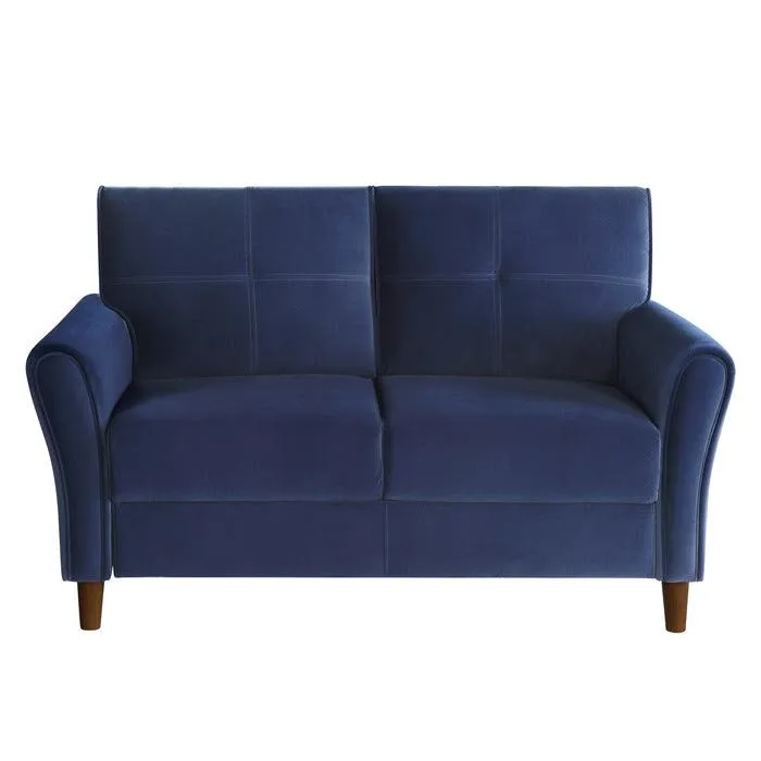 Dunleith Blue Velvet Loveseat - Image 3
