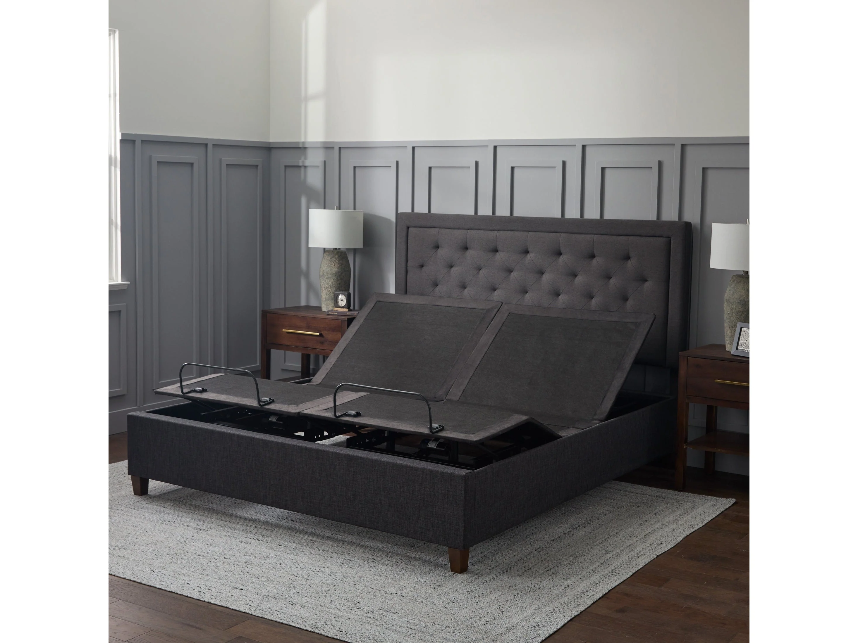E255 Charcoal Split Cal King Adjustable Bed Base