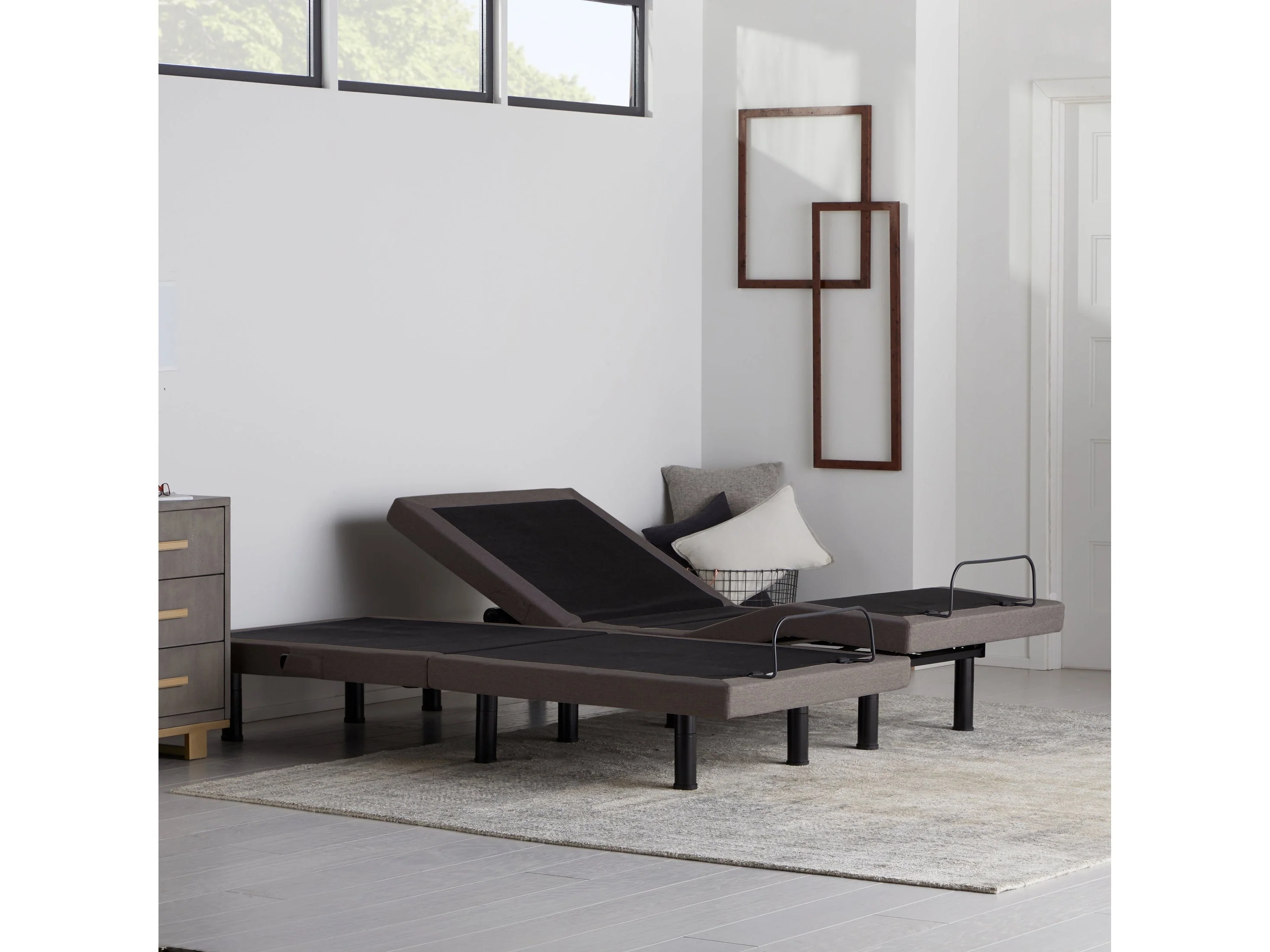 E455 Charcoal King Adjustable Bed Base