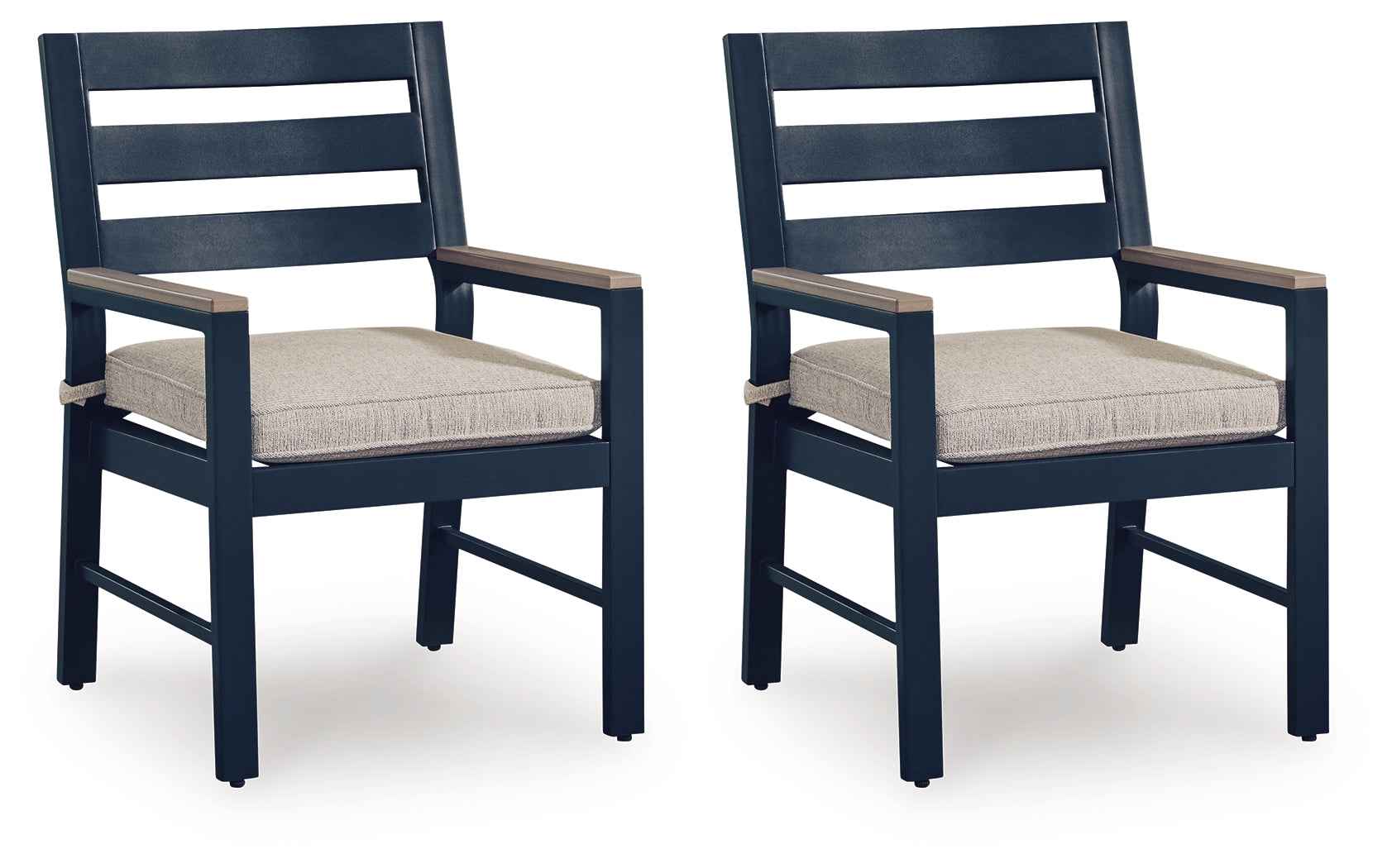 East Beach Blue Outdoor Arm Chair with Cushion (Set of 2) - Image 2