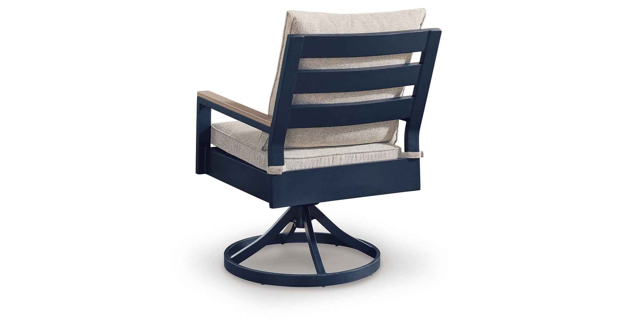 East Beach Blue Outdoor Swivel Chair with Cushion (Set of 2) - Image 10
