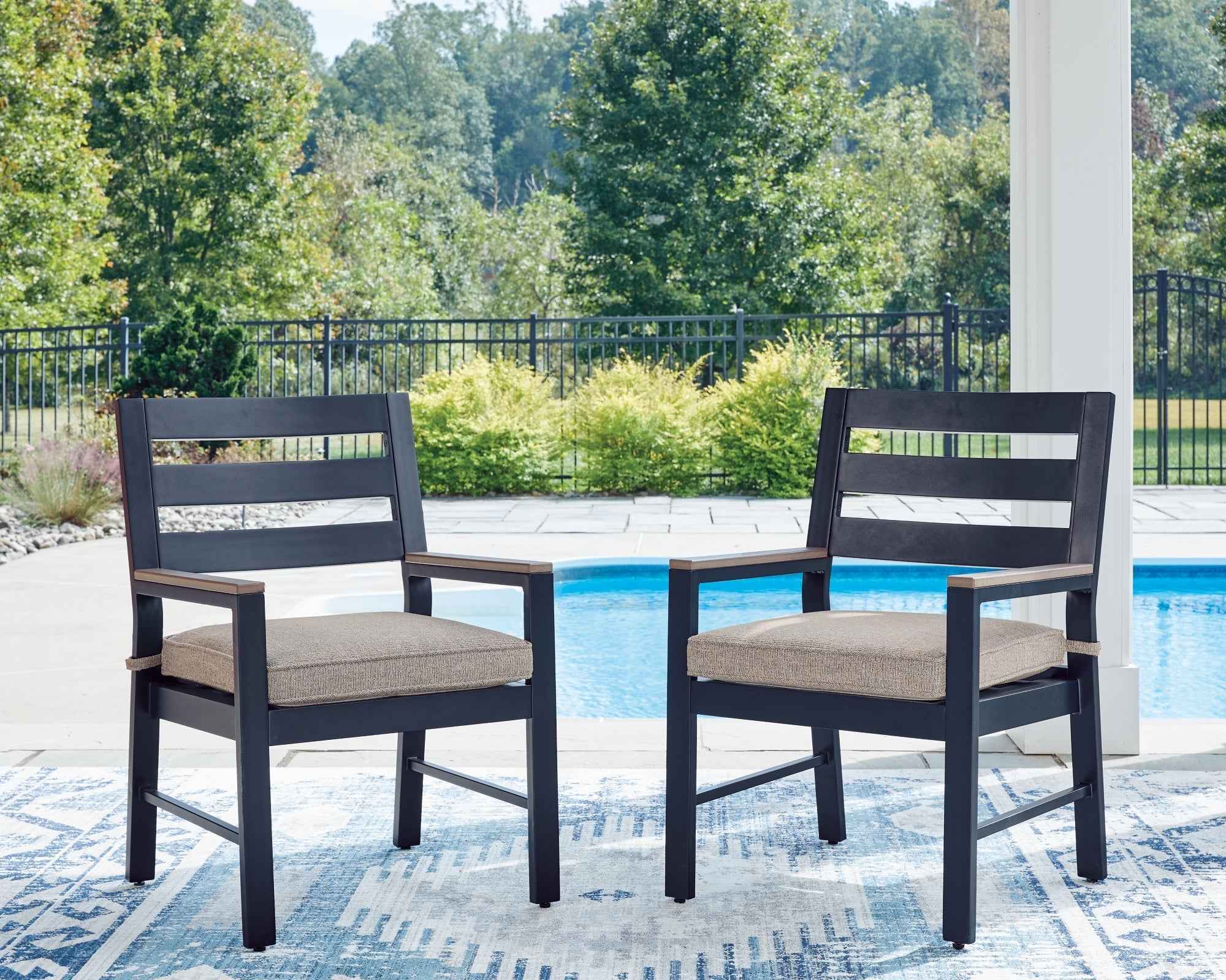 East Beach Navy Blue/Driftwood Outdoor Dining Table and 6 Chairs - Image 13