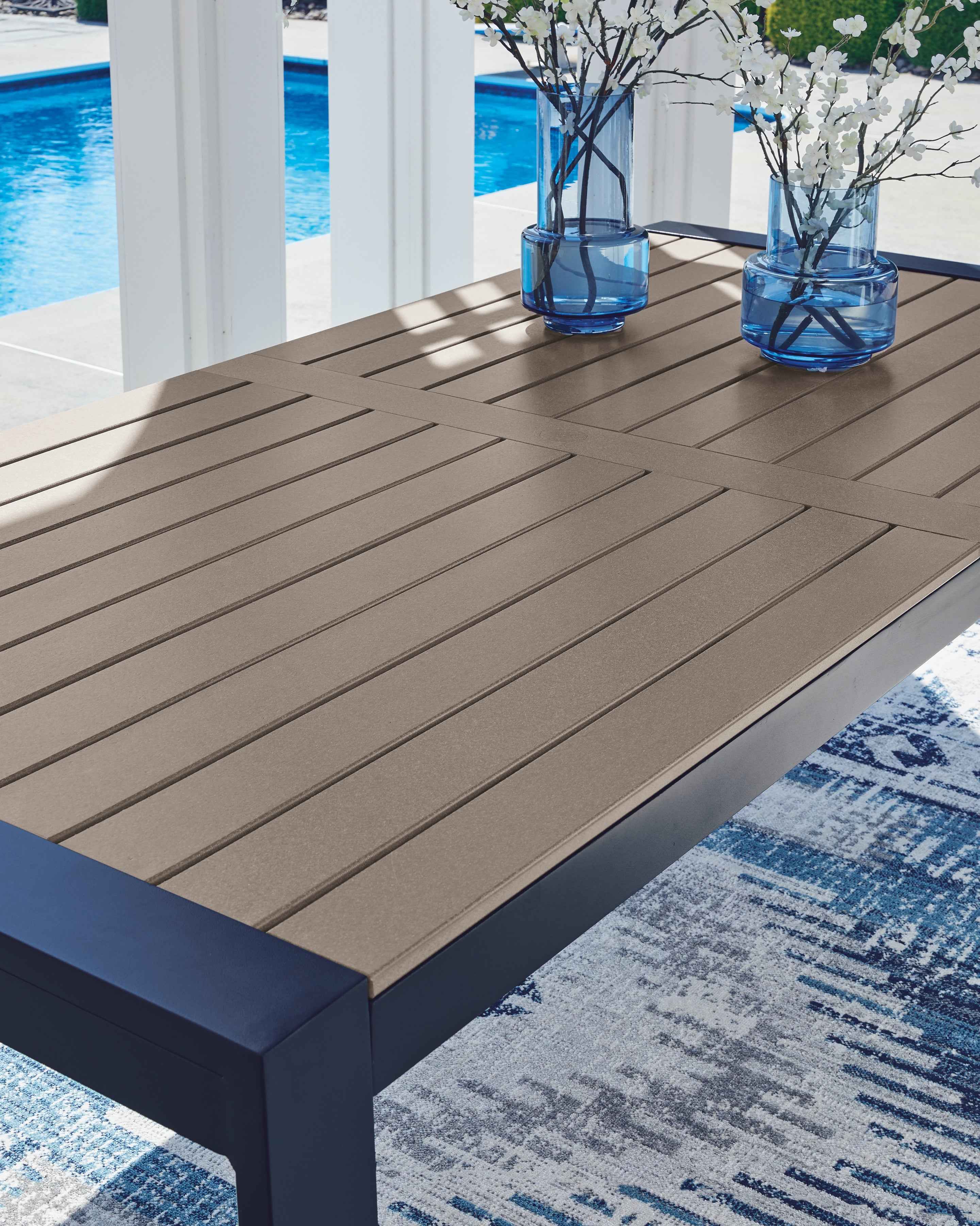 East Beach Navy Blue/Driftwood Outdoor Dining Table and 6 Chairs - Image 3