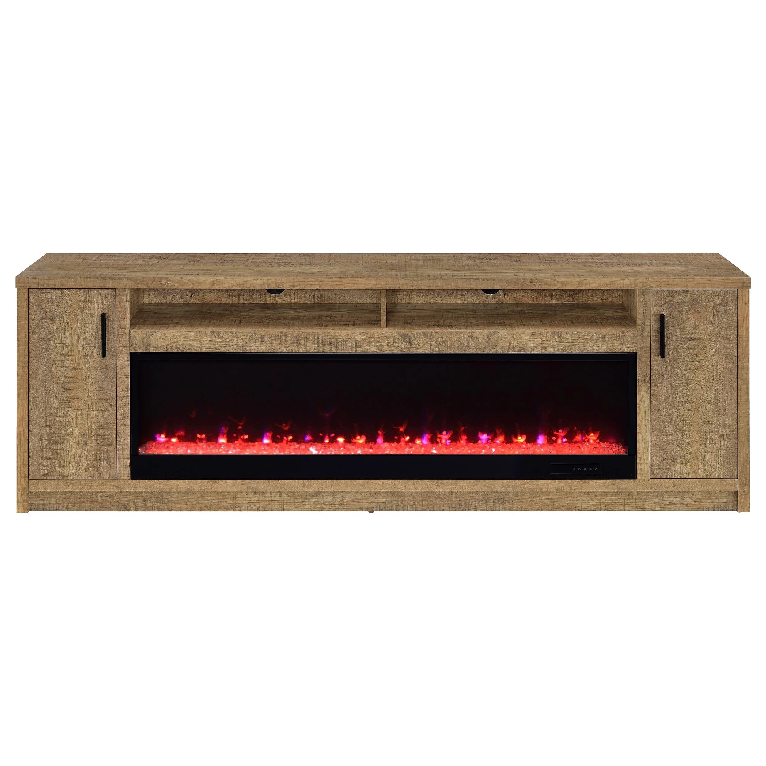 Eddy Mango 79-inch 2-Door TV Stand Fireplace Media Console - Image 5