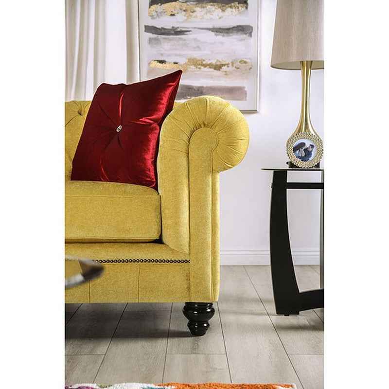 Eliza Royal Yellow/Red Loveseat - Image 3