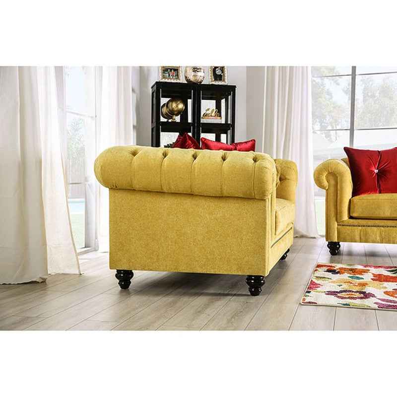 Eliza Royal Yellow/Red Loveseat - Image 5