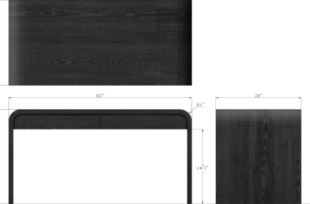 Elora Jet Writing Desk - Image 2