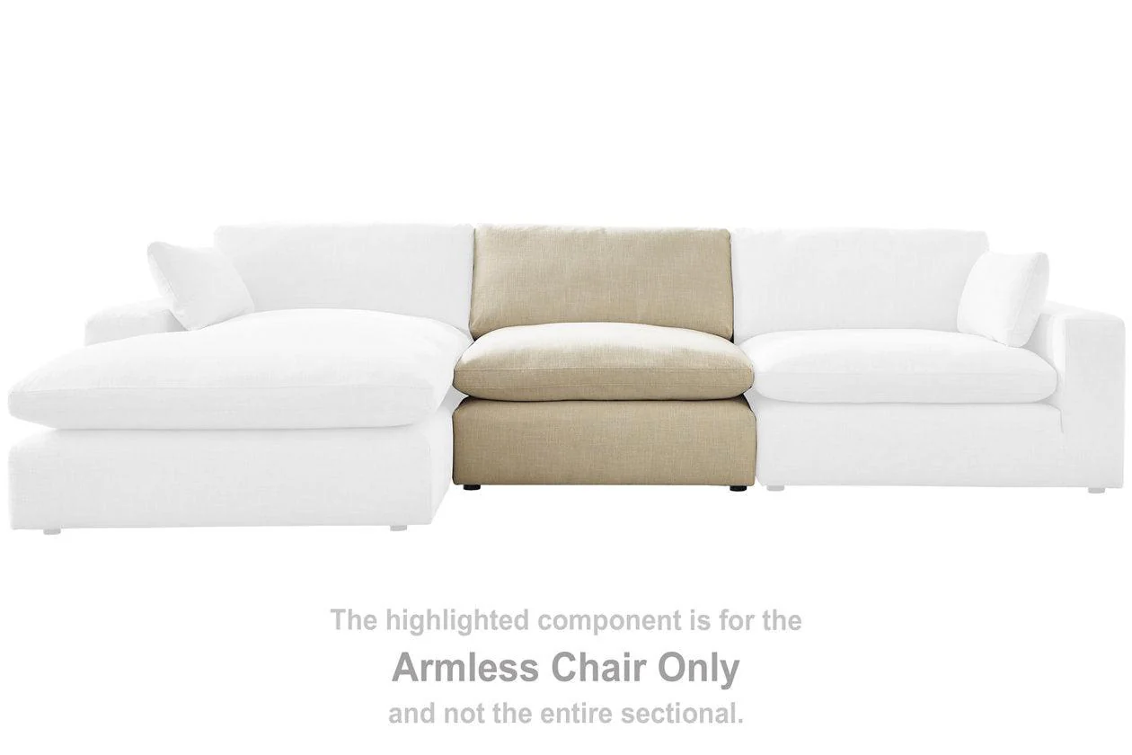 Elyza Linen Armless Chair - Image 2