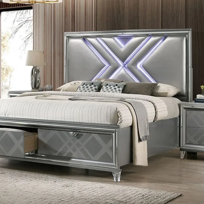 Emmeline Silver 4-Piece Queen Bedroom Set - Image 2