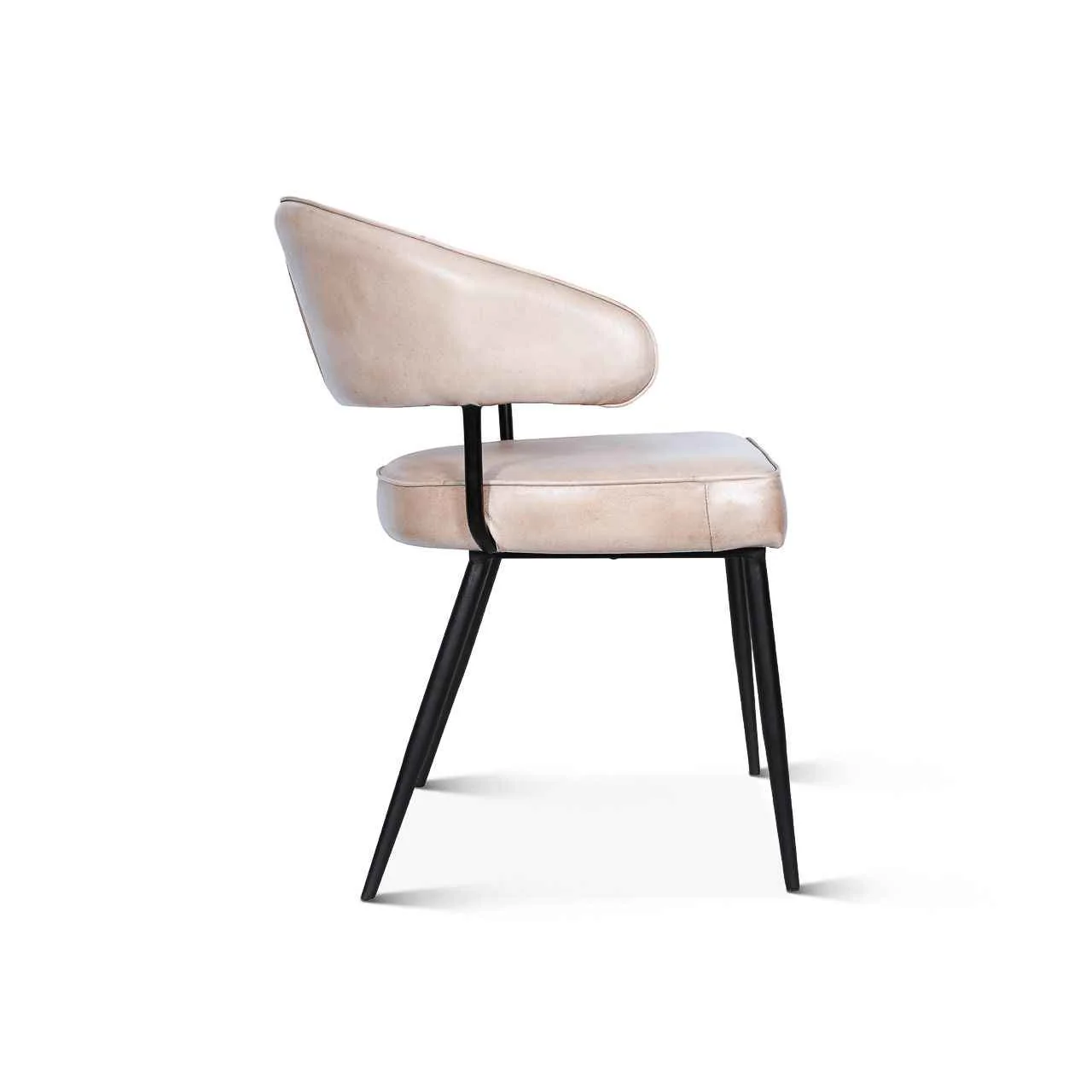 Essex Dover 23" Armchair in Antique Ivory Leather - Image 4