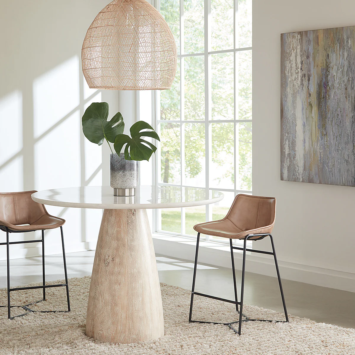 Essex Murphy 18" Counter Chair in Chestnut Leather - Image 7