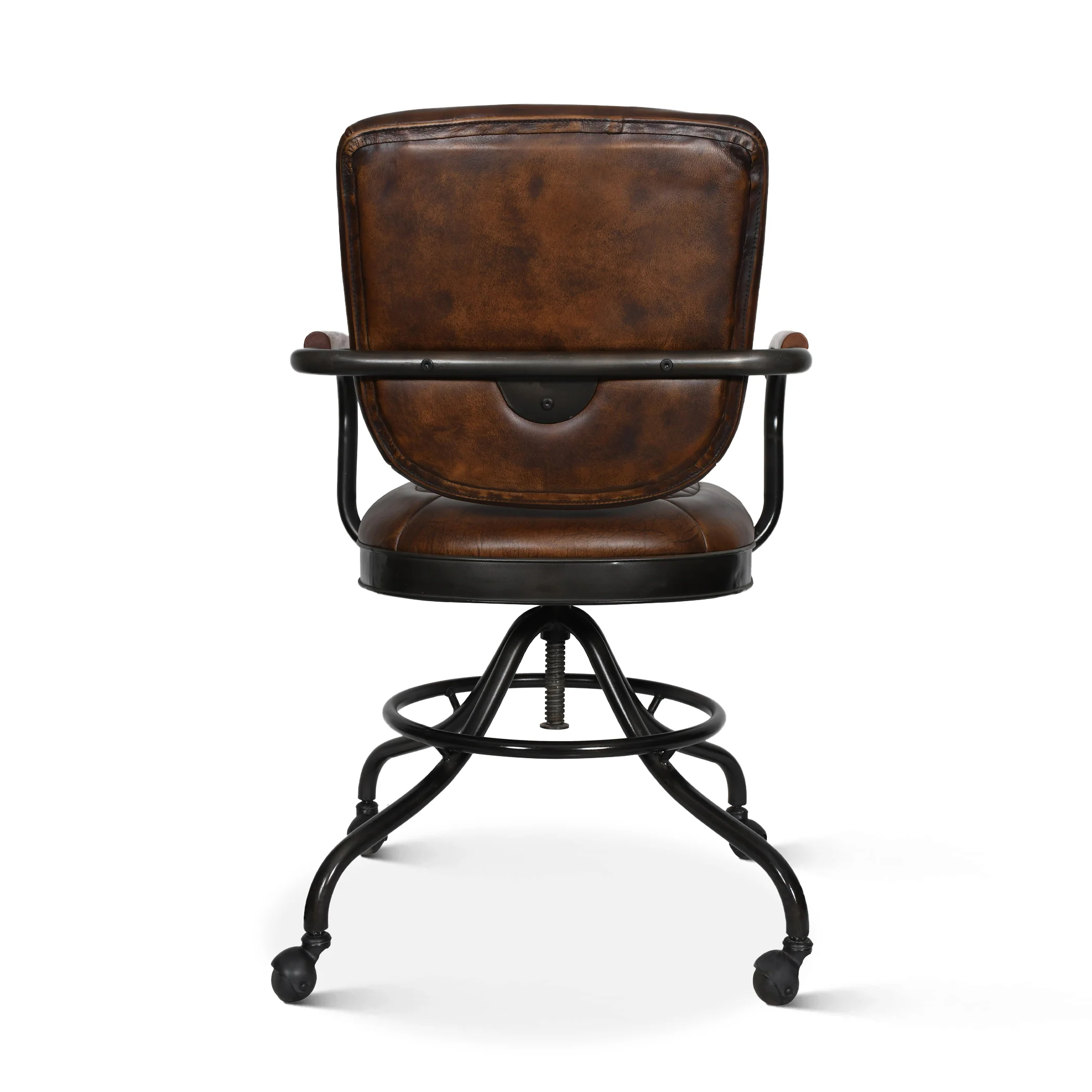 Essex Oden 24" Desk Chair in Antique Whiskey Top Grain Leather - Image 3