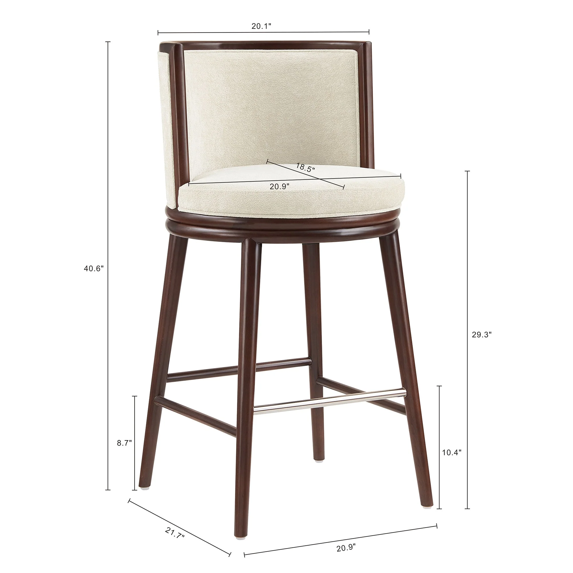 Evalyn Barstool in Cream (set of 3) - Image 3