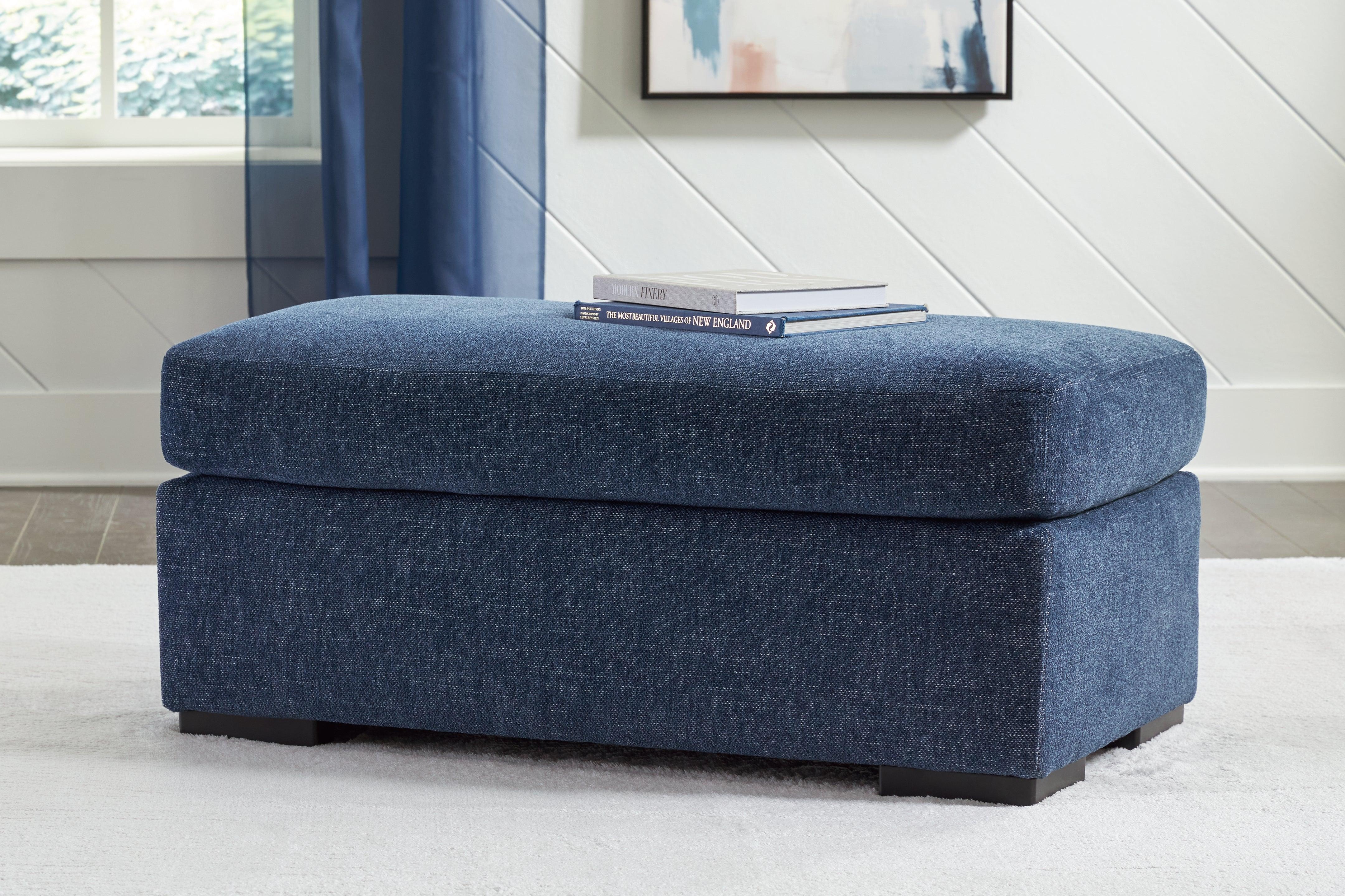 Evansley Navy Ottoman - Image 5