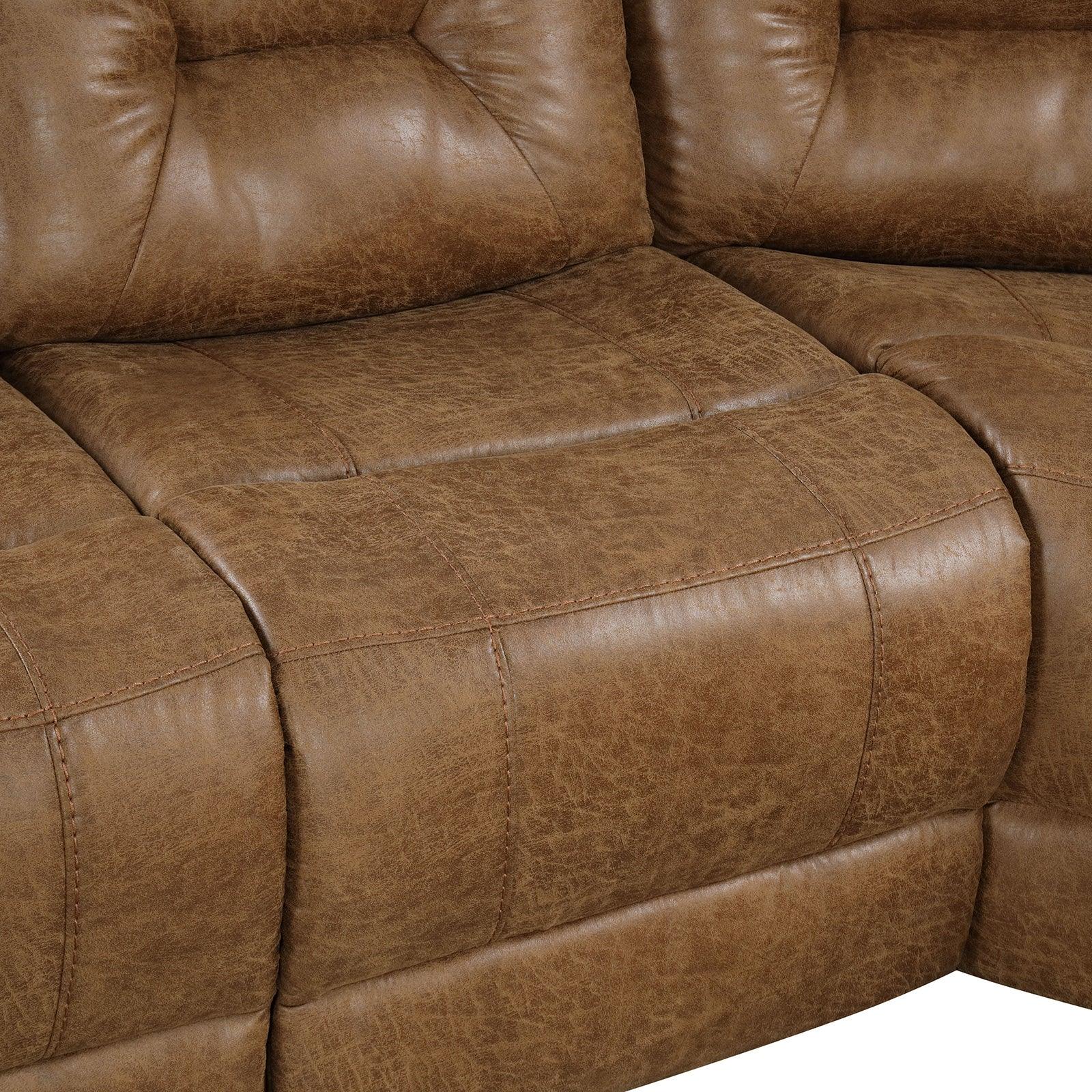 Ezekius Brown Manual Reclining Sectional - Image 10