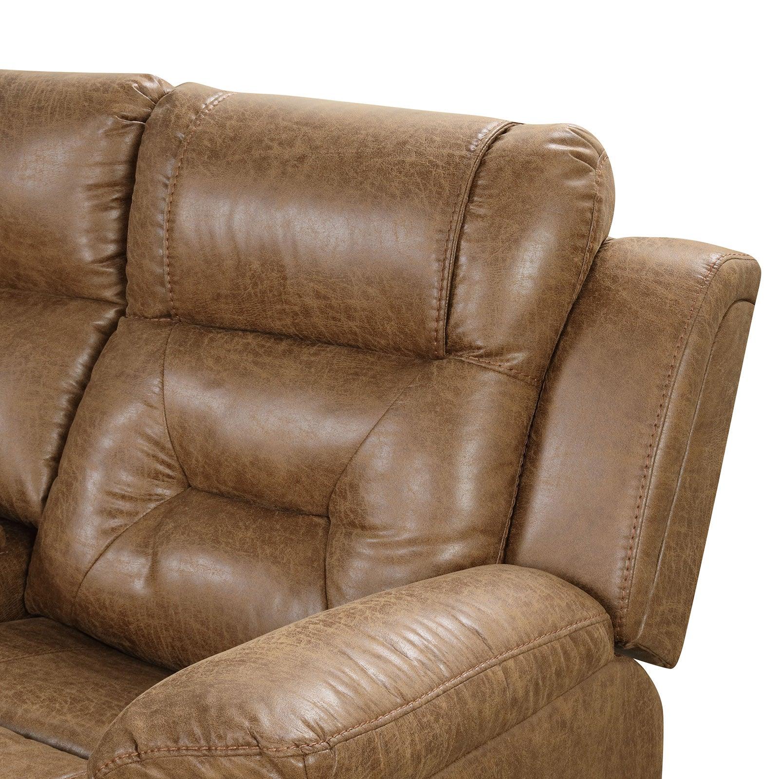Ezekius Brown Manual Reclining Sectional - Image 9