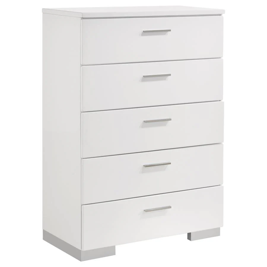 Felicity White 5-piece Queen Platform Bedroom Set - Image 11