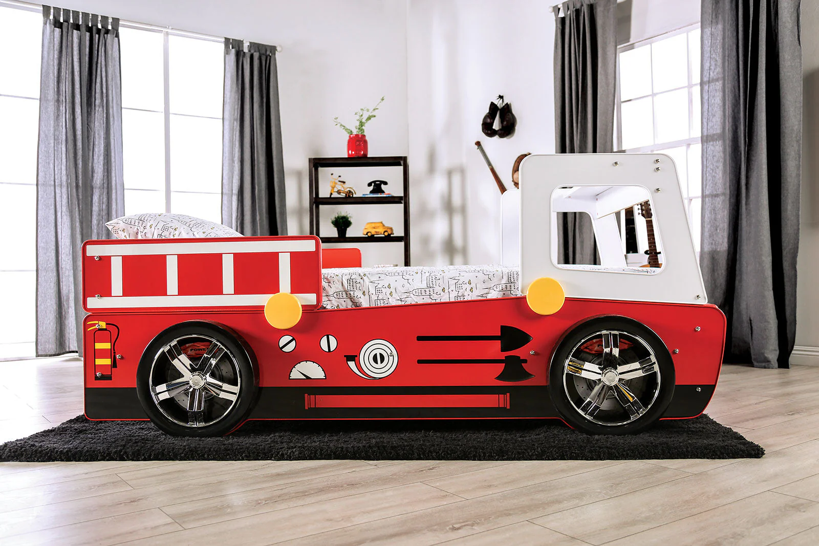 Firestall Red Twin Bed - Image 2
