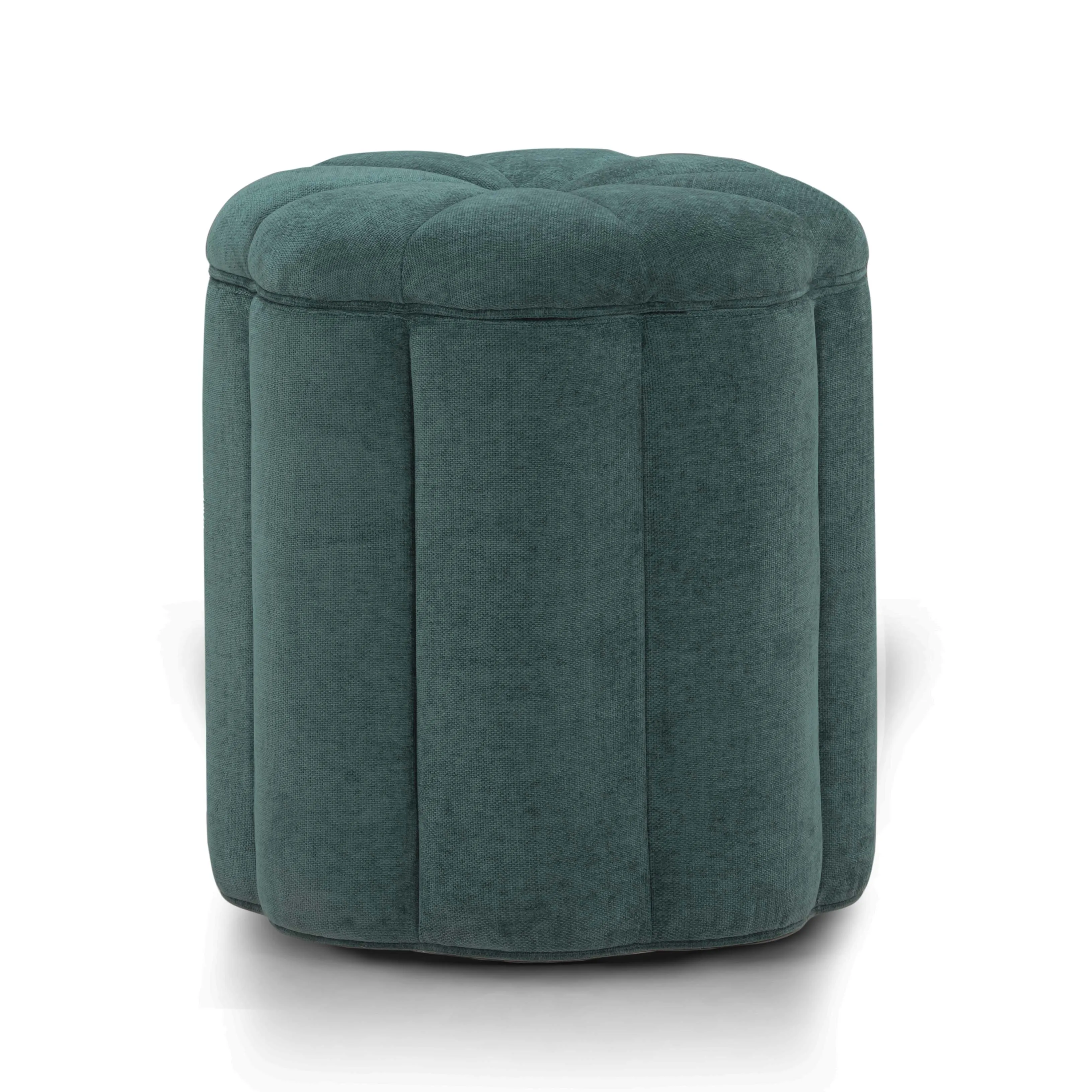 Fleur Textured Velvet Storage Ottoman - Image 11