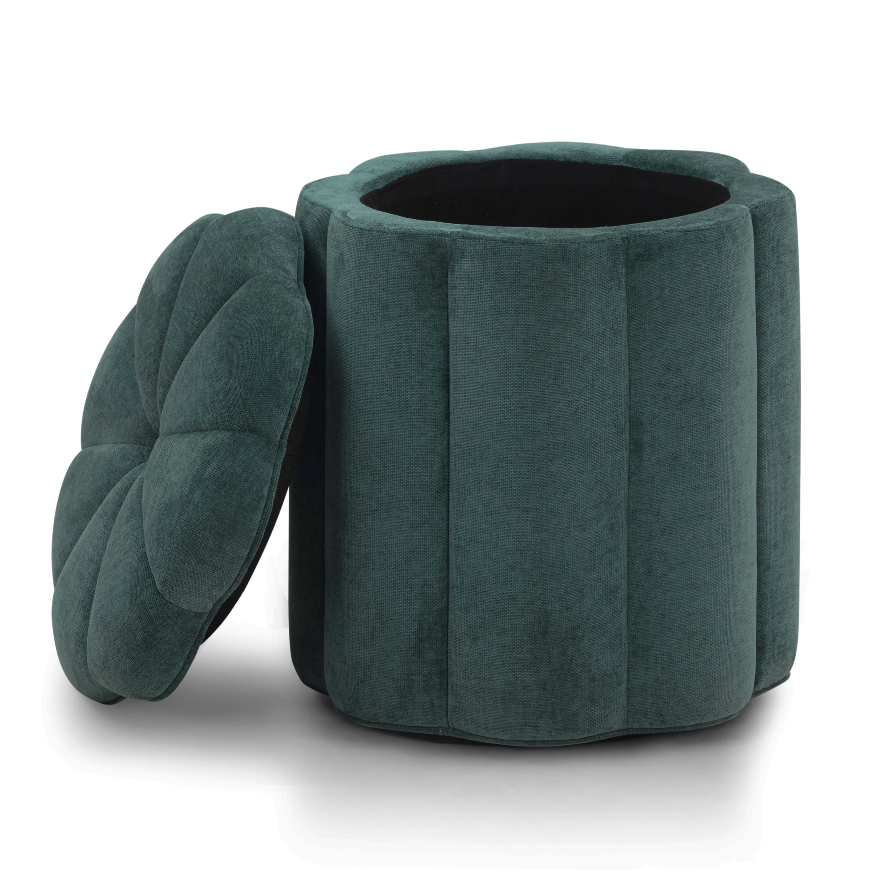 Fleur Textured Velvet Storage Ottoman - Image 12